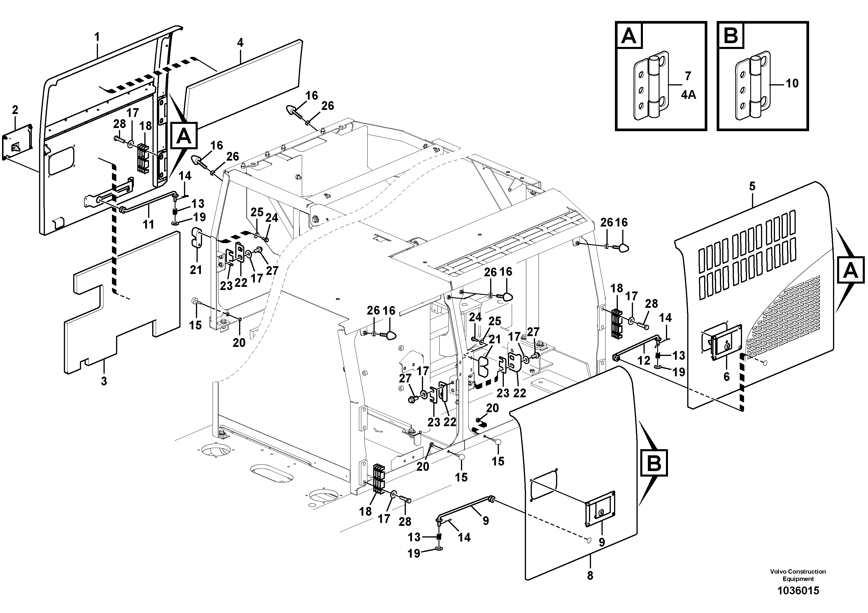Схема запчастей Volvo EW180C - 104538 Door, side EW180C
