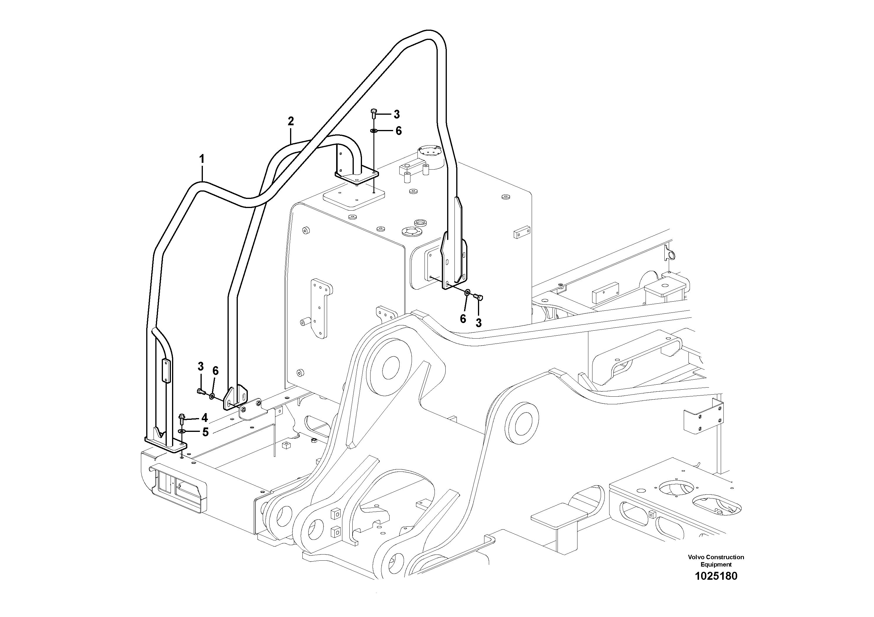 Схема запчастей Volvo EW180C - 78466 Перила EW180C