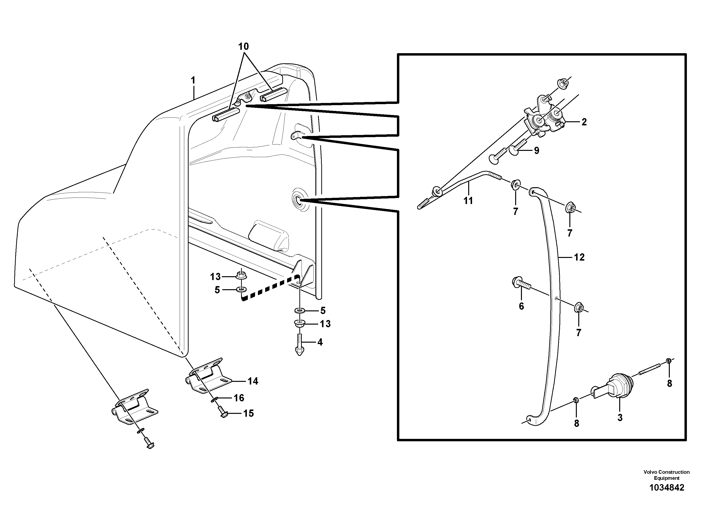 Схема запчастей Volvo EW180C - 82371 Крышка EW180C
