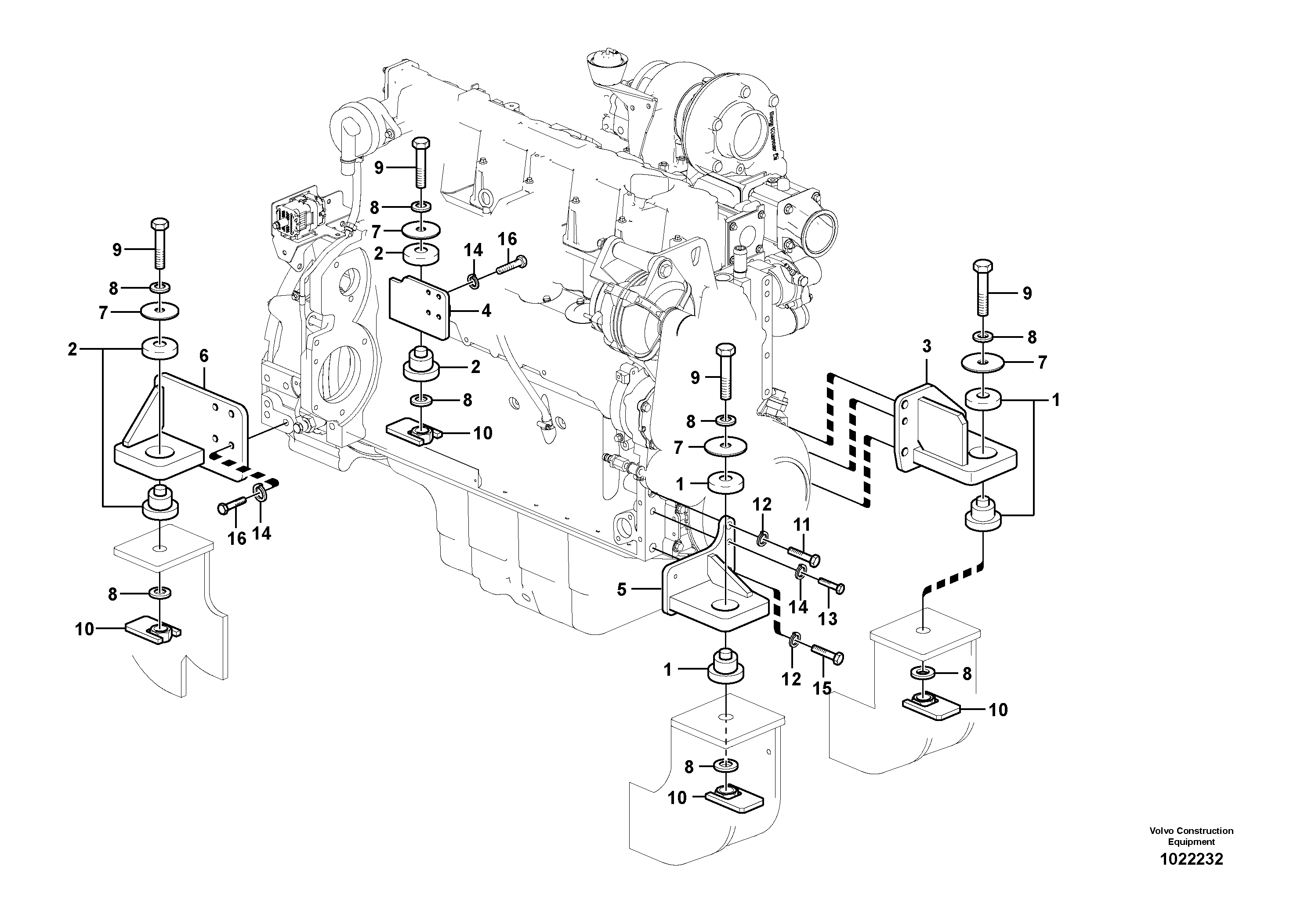 Схема запчастей Volvo EW180C - 10690 Engine mount EW180C