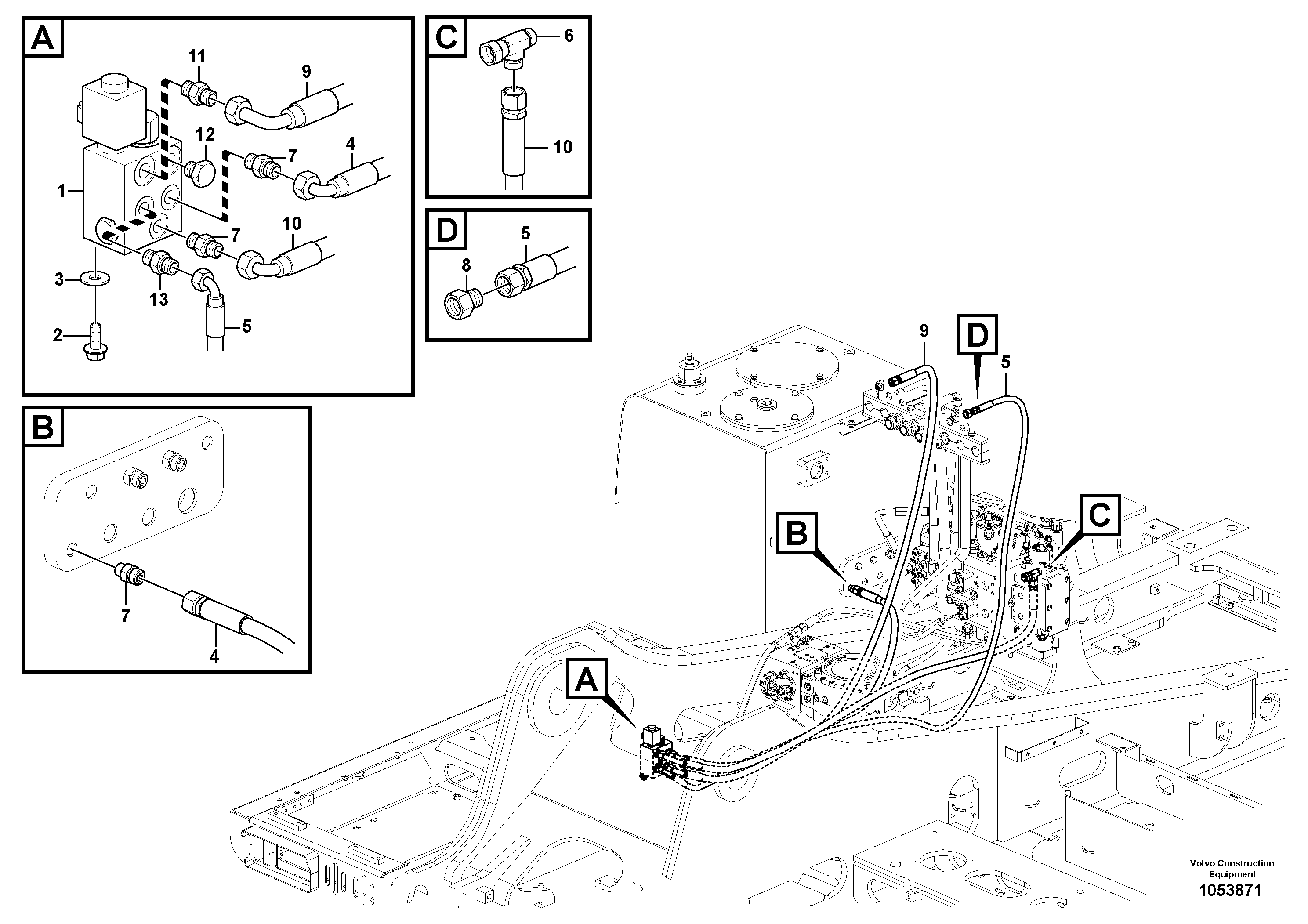 Схема запчастей Volvo EW180C - 65495 Hydraulic valve EW180C