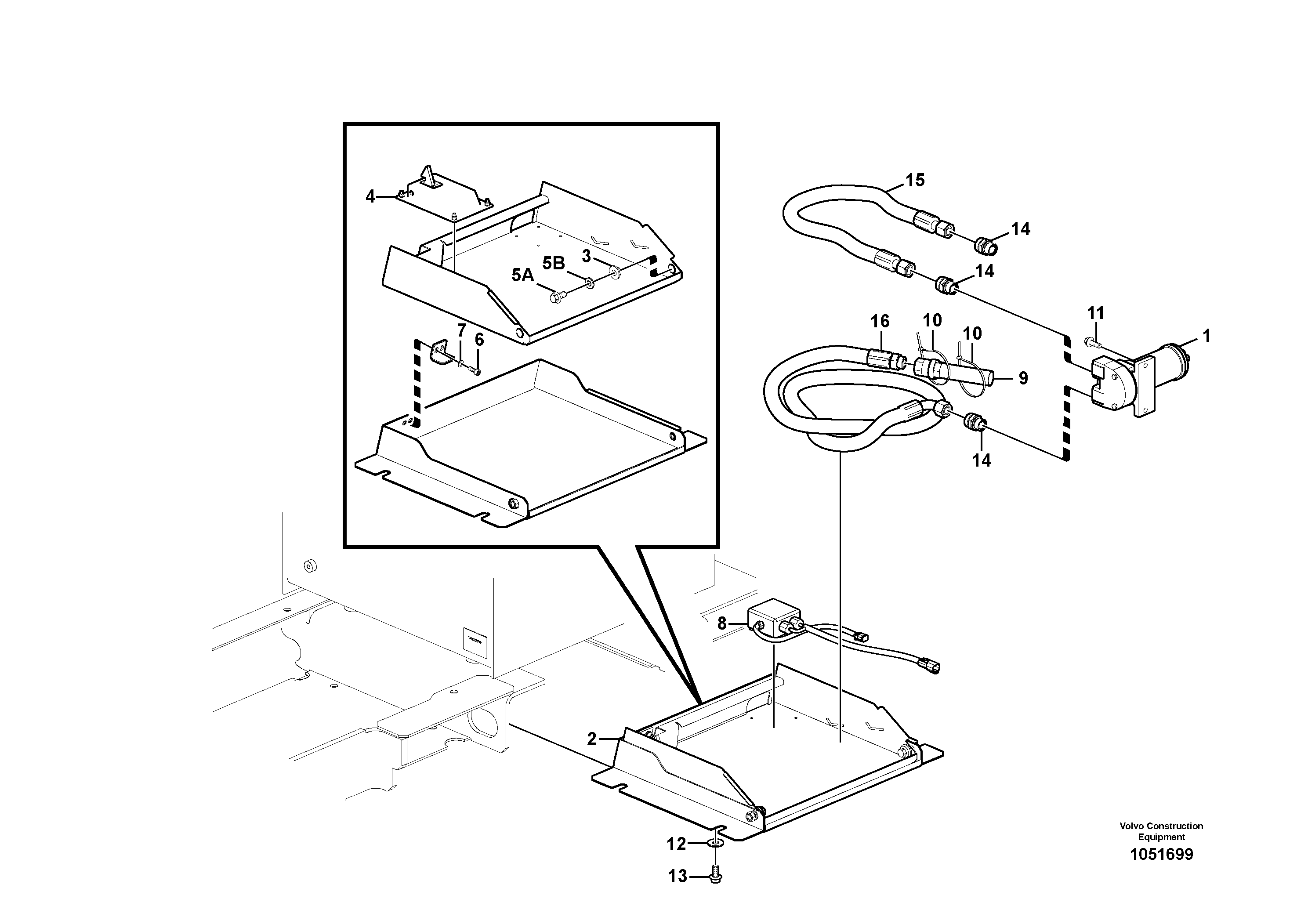 Схема запчастей Volvo EW180C - 65615 Fuel filling pump with assembling details EW180C