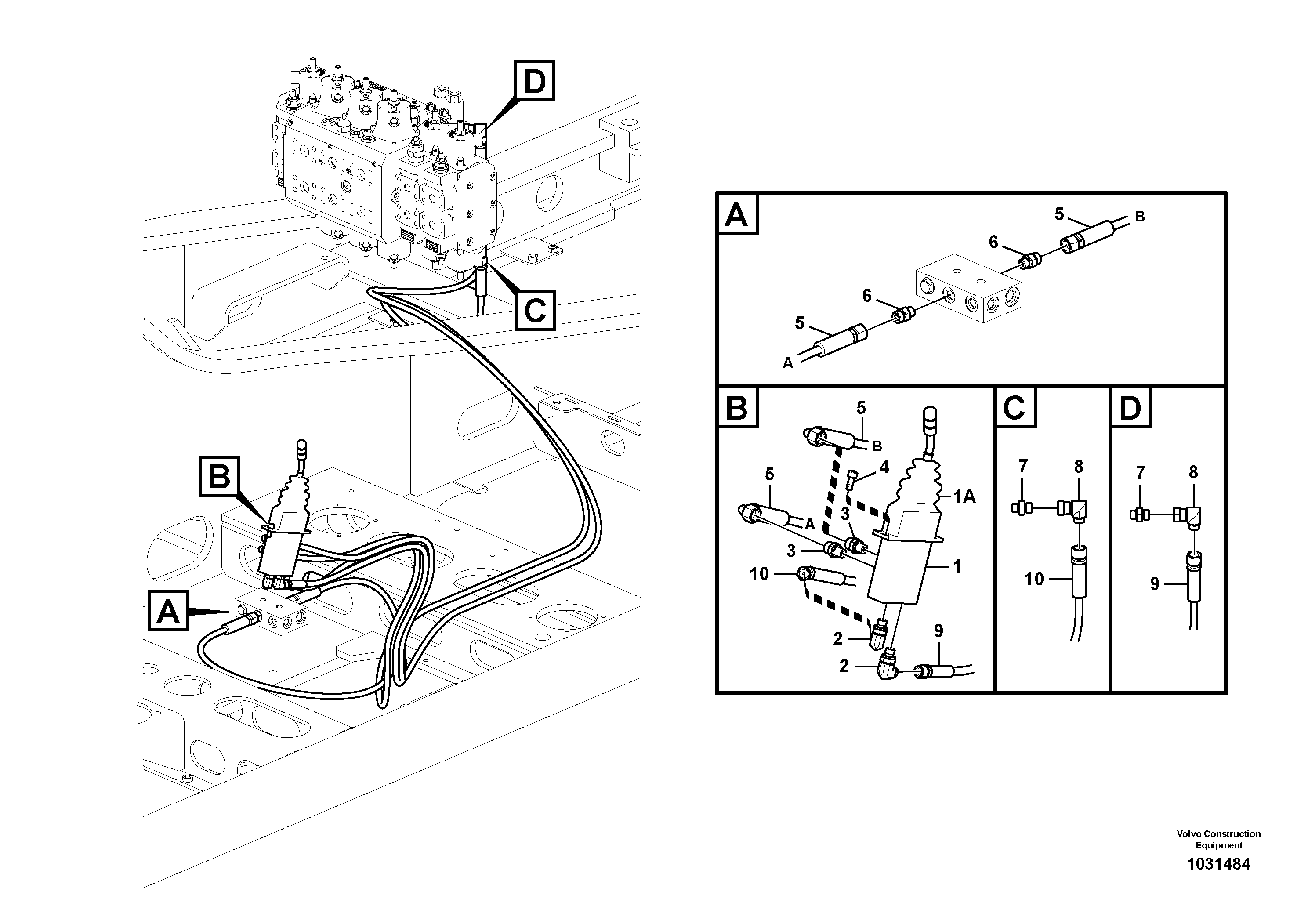 Схема запчастей Volvo EW180C - 27589 Servo system, dozer blade EW180C