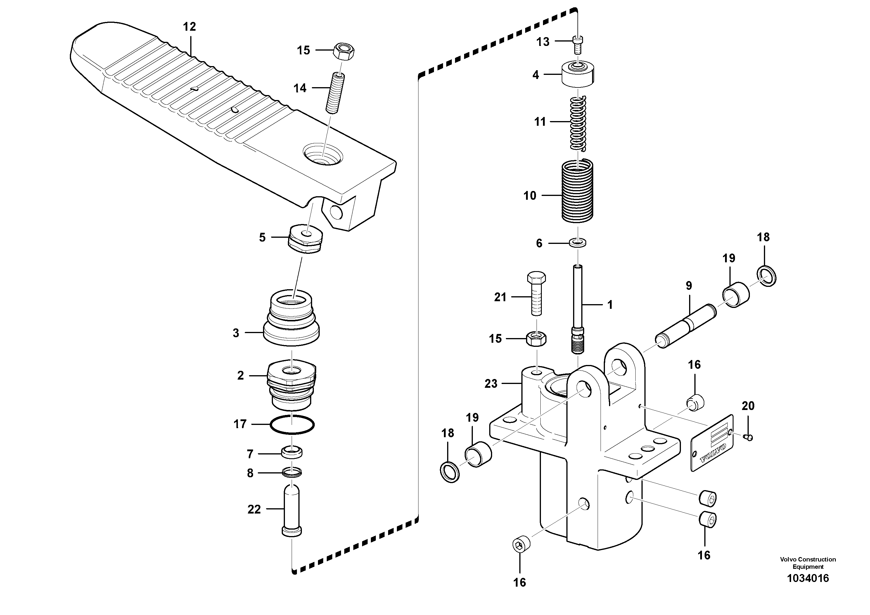 Схема запчастей Volvo EW180C - 65277 Remote control valve pedal, travel motor EW180C