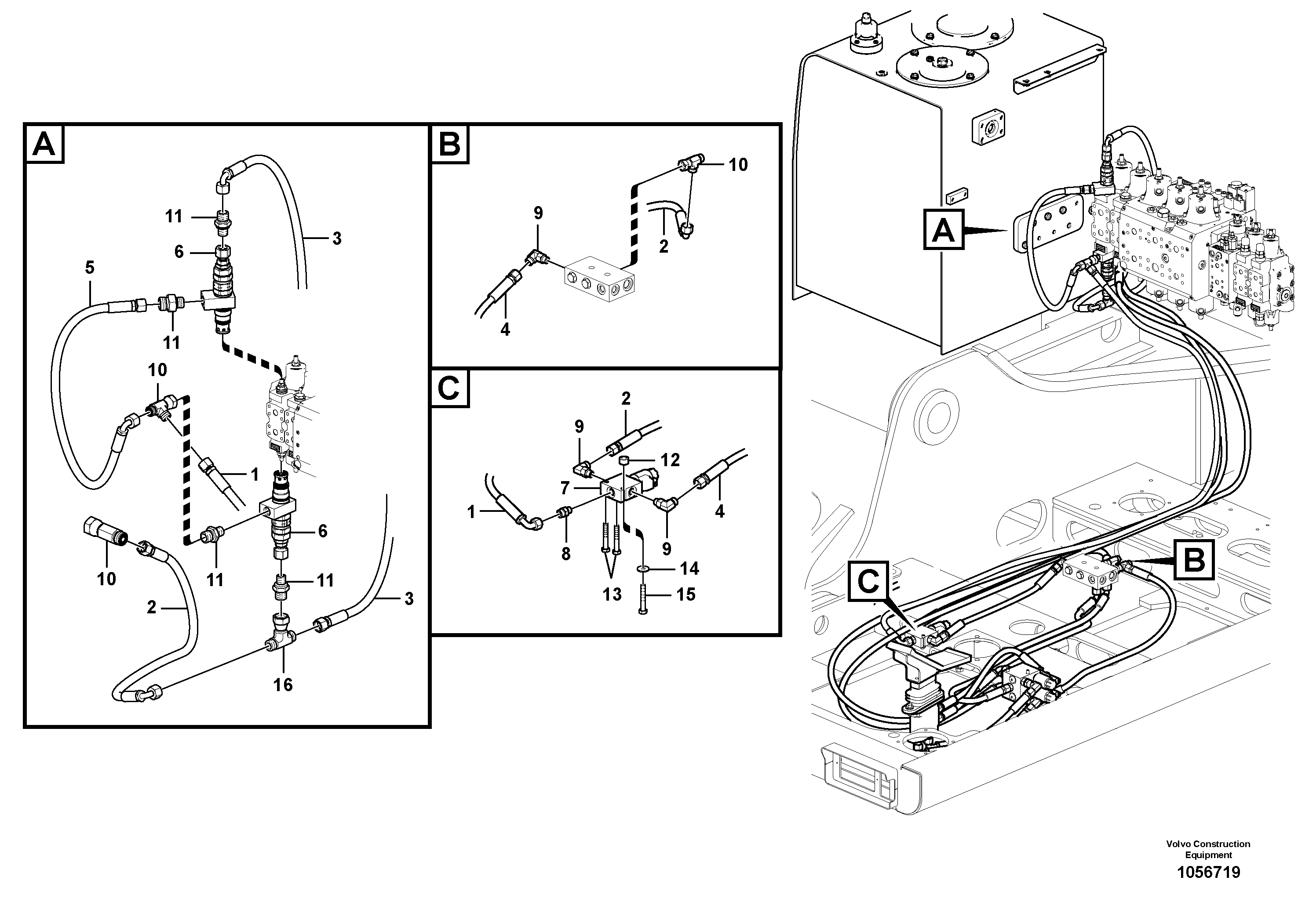 Схема запчастей Volvo EW180C - 87381 Servo System Pressure Control EW180C