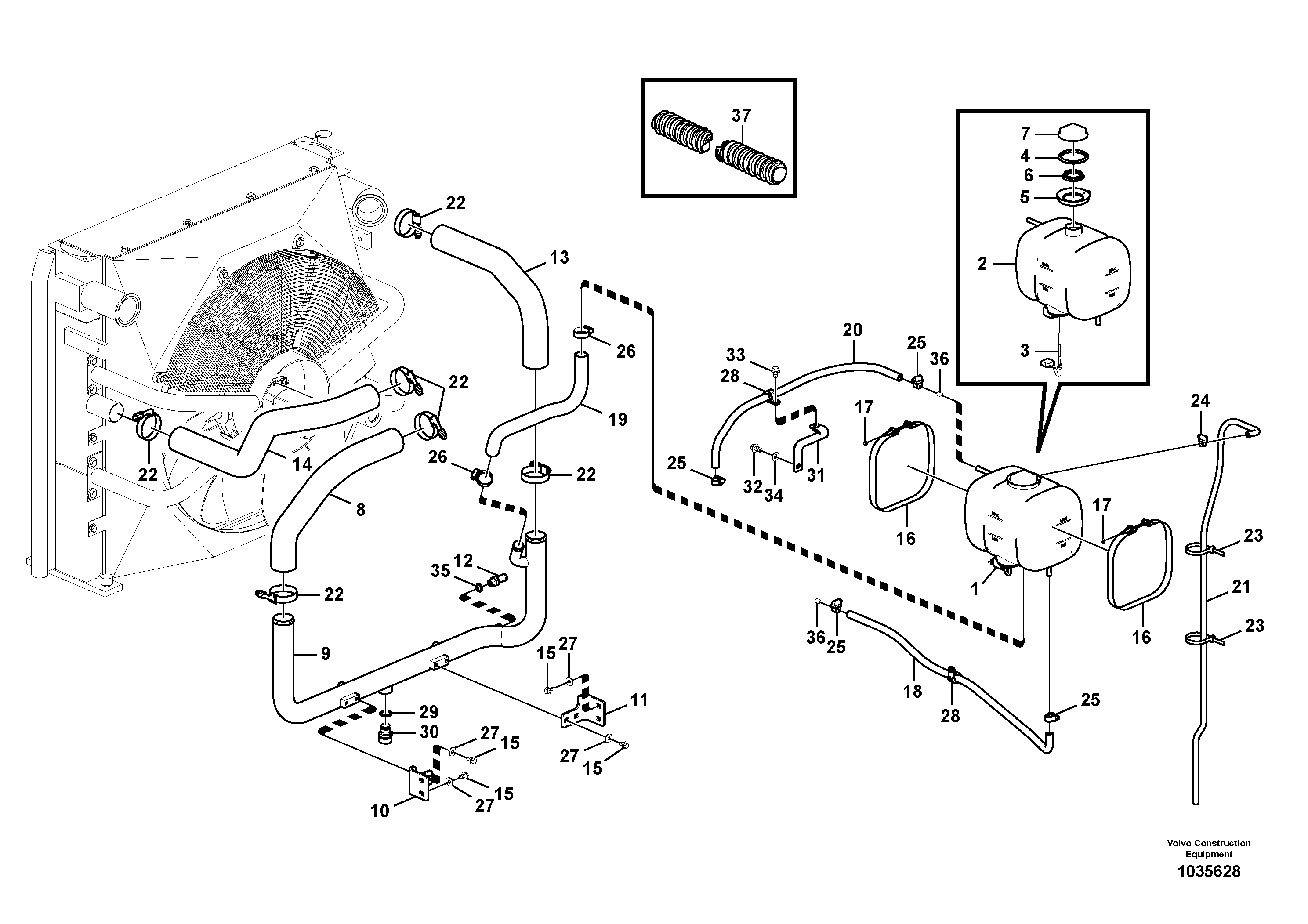 Схема запчастей Volvo EW180C - 77692 Система охлаждения EW180C