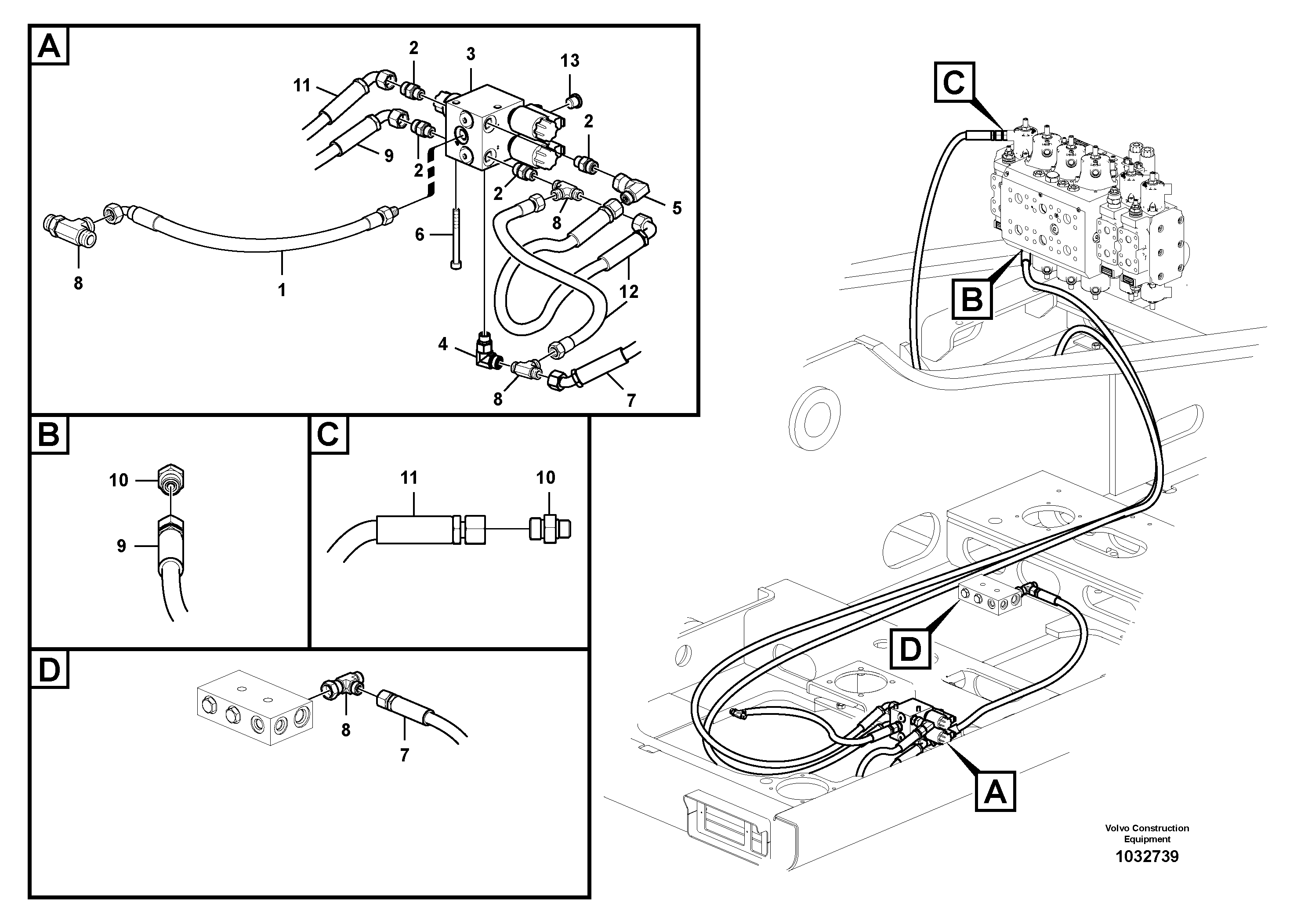 Схема запчастей Volvo EW180C - 91209 Servo system, hammer and shear EW180C