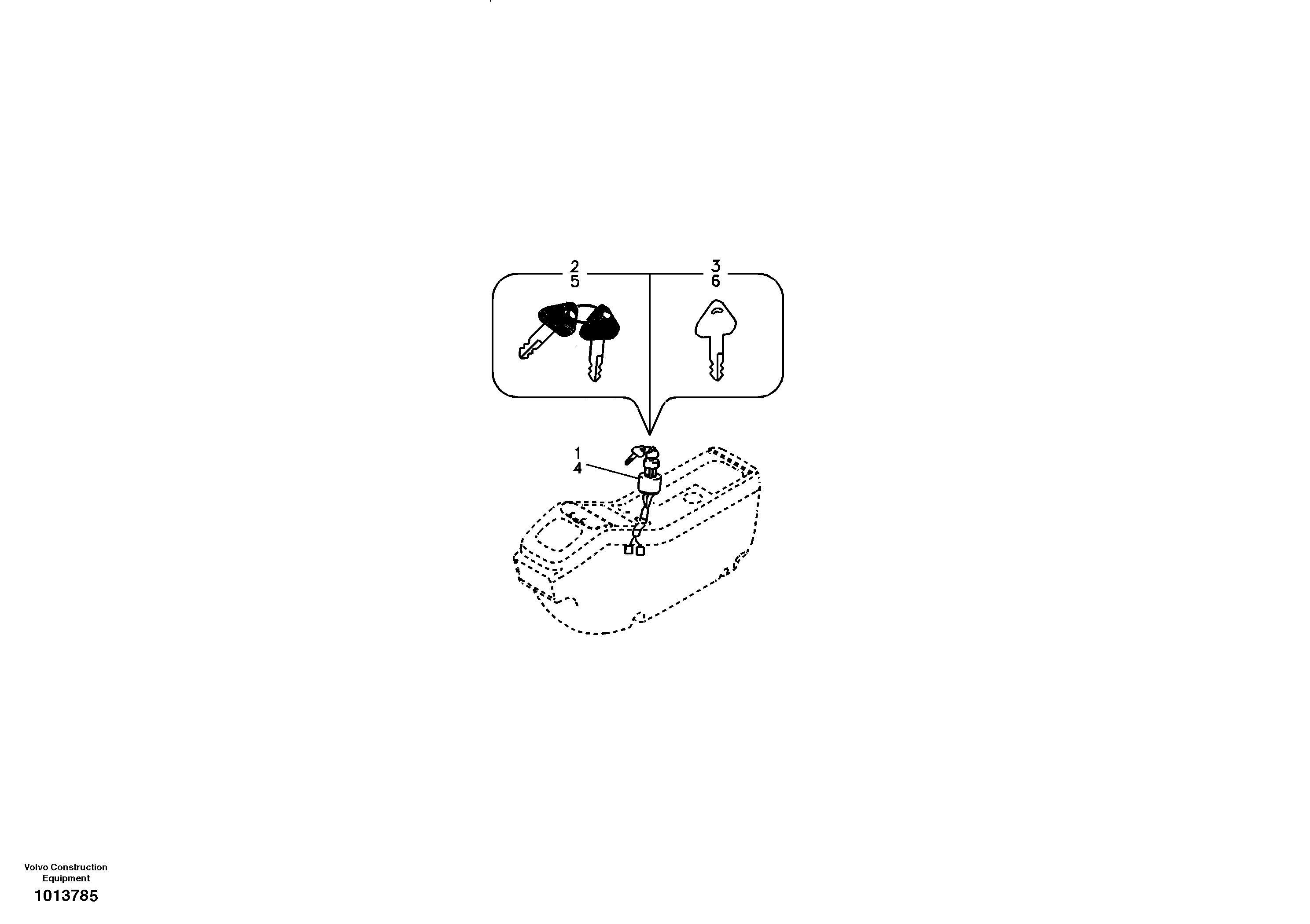 Схема запчастей Volvo EW180C - 86642 Key system EW180C