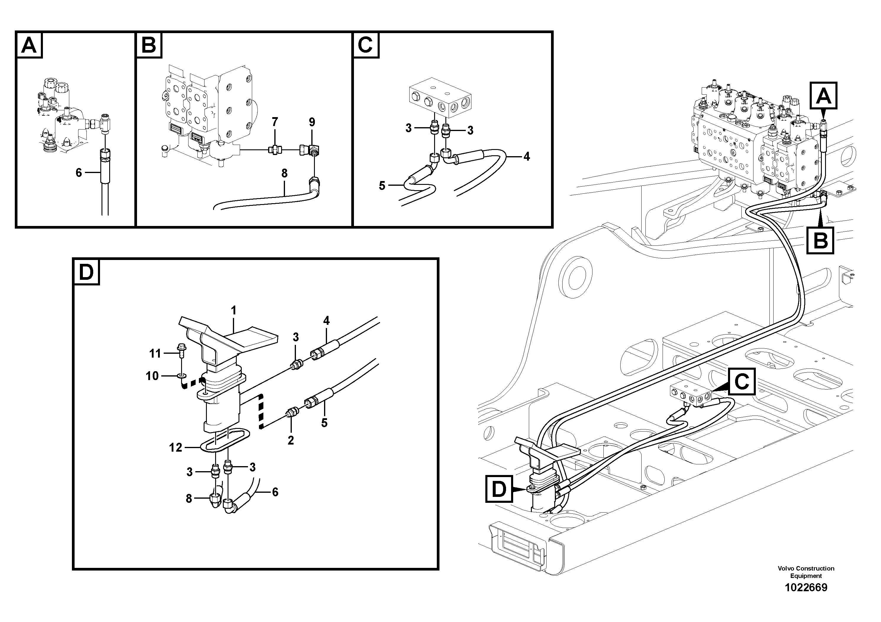 Схема запчастей Volvo EW180C - 27701 Working hydraulic, 2nd boom cylinder on adjustable boom EW180C
