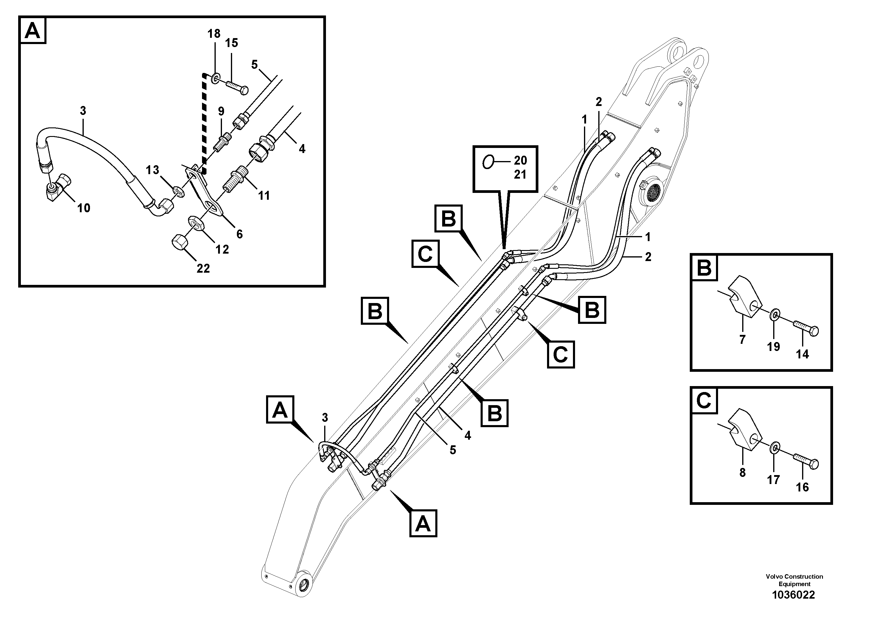 Схема запчастей Volvo EW180C - 93810 Working hydraulic, clamshell EW180C