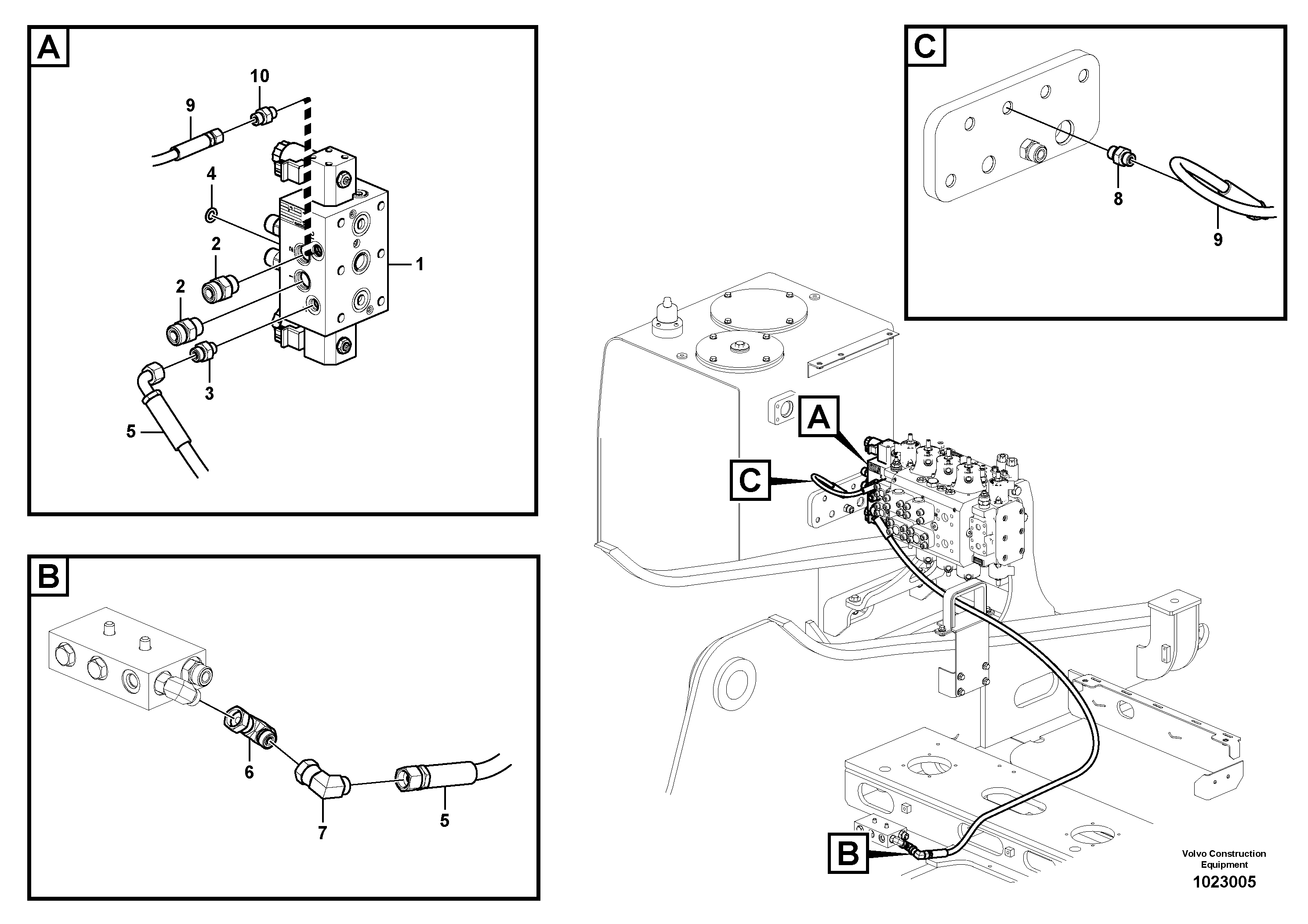 Схема запчастей Volvo EW180C - 55270 Working hydraulic, slope and rotator on upper frame EW180C