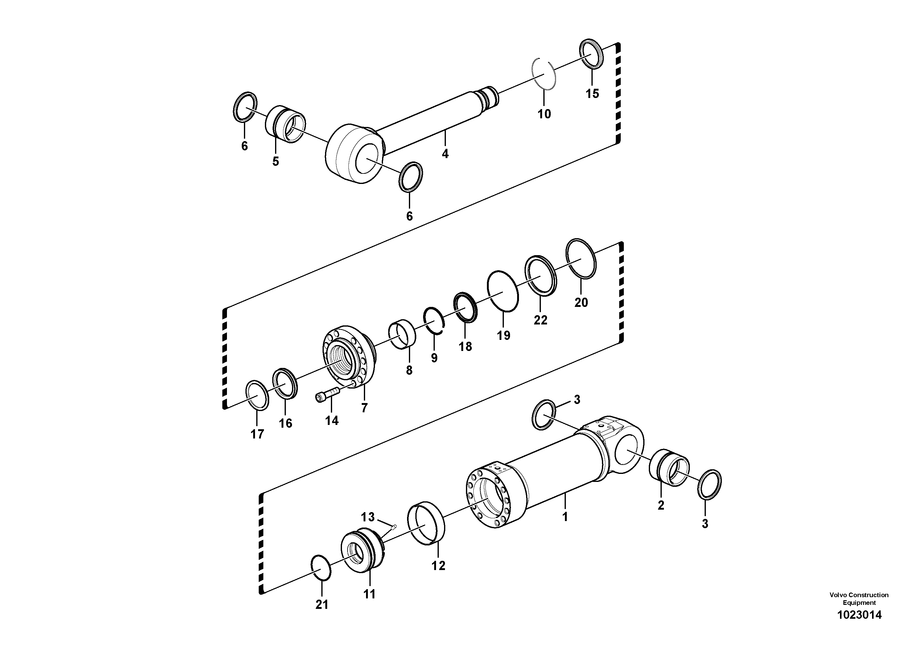 Схема запчастей Volvo EW180C - 77580 Гидроцилиндр отвала EW180C