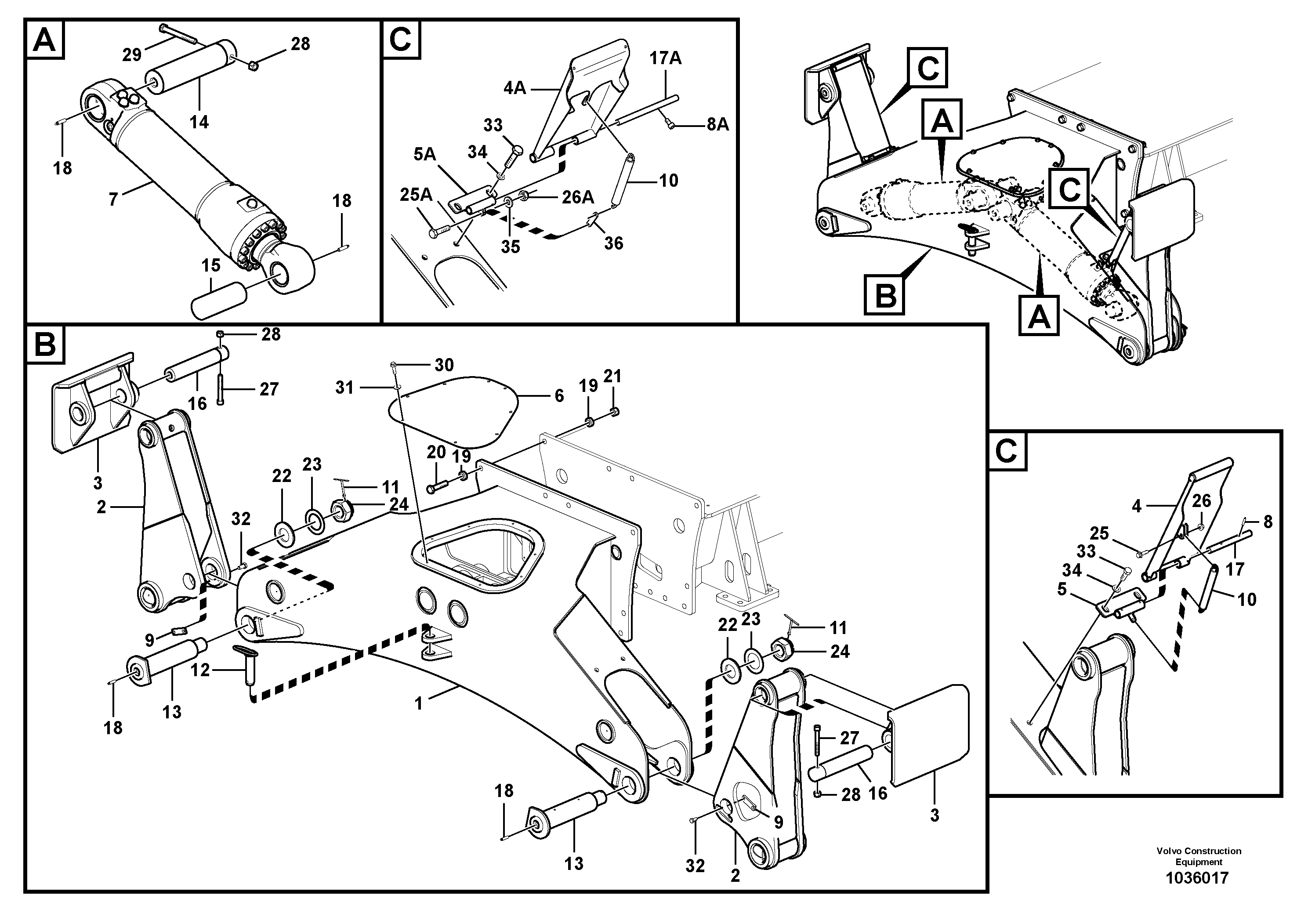 Схема запчастей Volvo EW180C - 74202 Outrigger with flexible plates EW180C