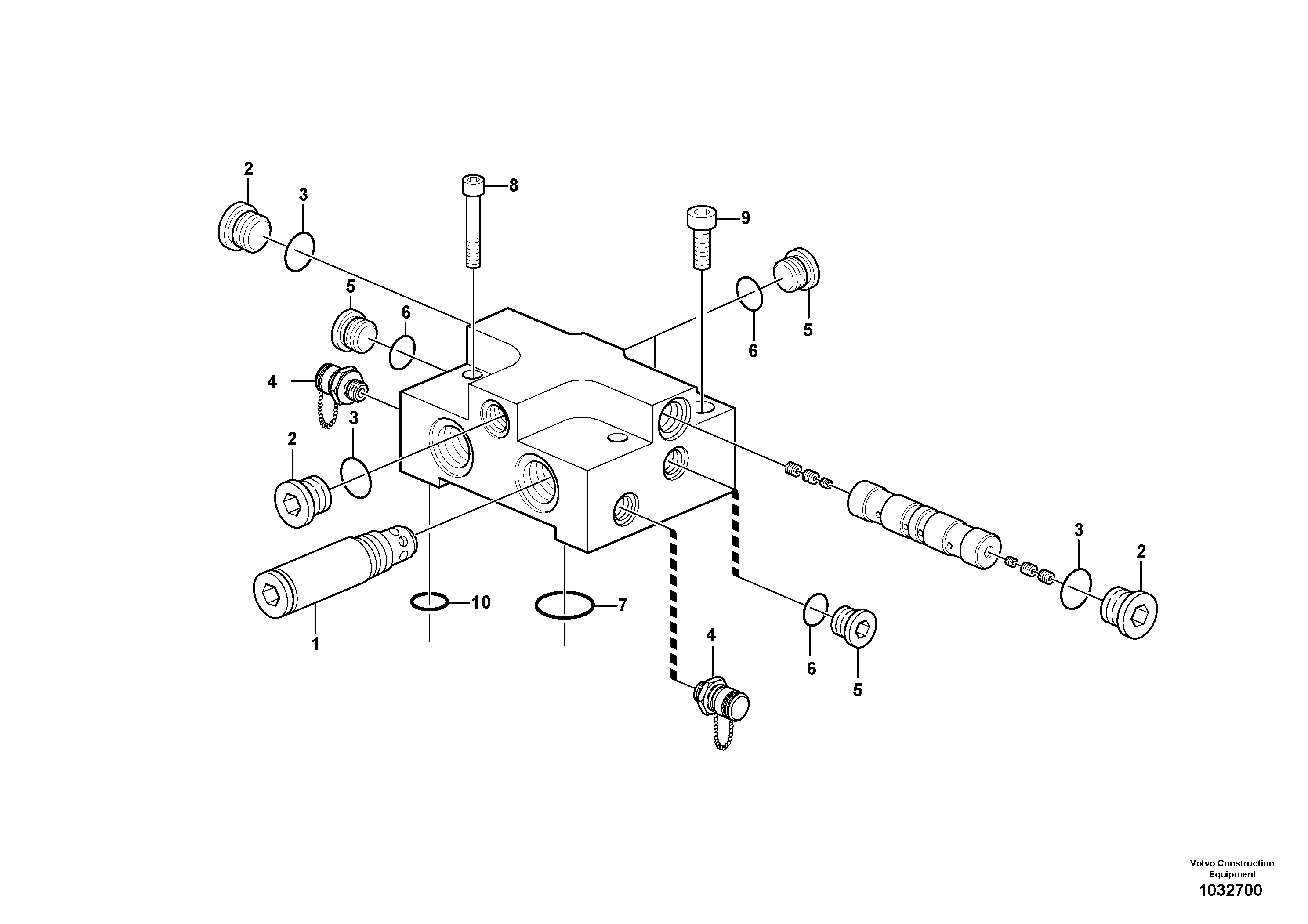 Схема запчастей Volvo EW180C - 17557 Slew motor, switch valve EW180C
