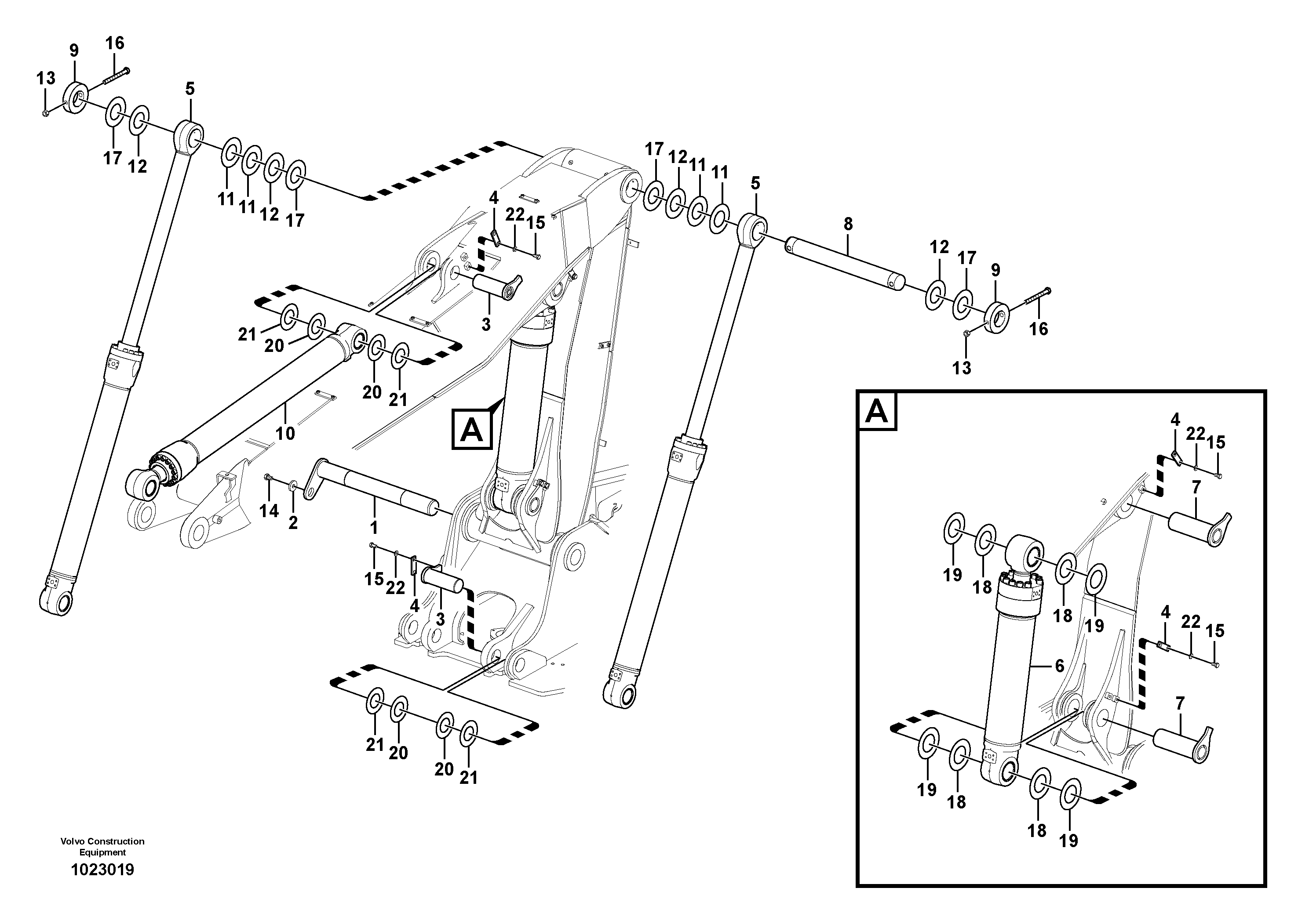 Схема запчастей Volvo EW180C - 73499 Links to boom, adjustable EW180C