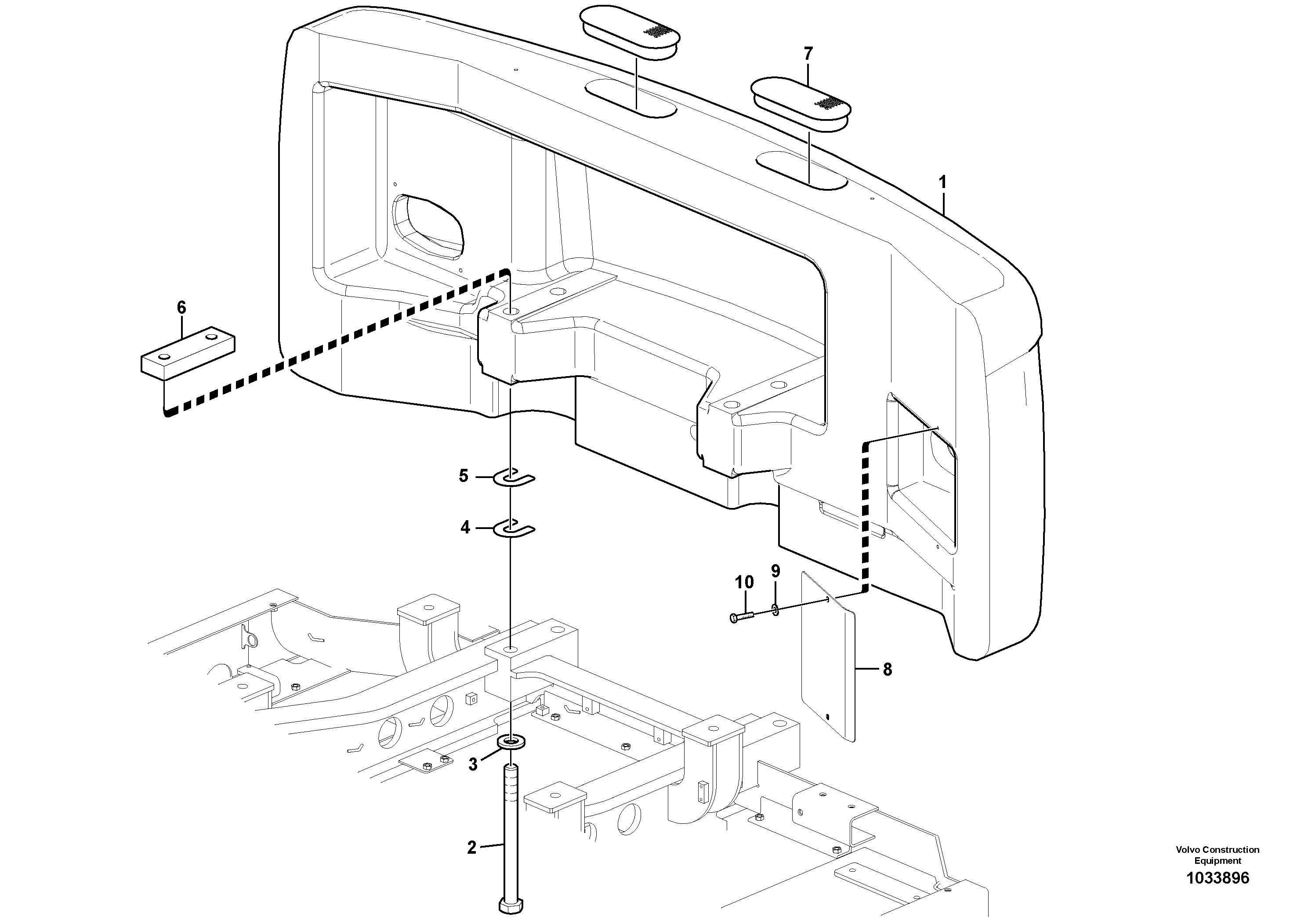 Схема запчастей Volvo EW210C - 95438 Противовесы EW210C