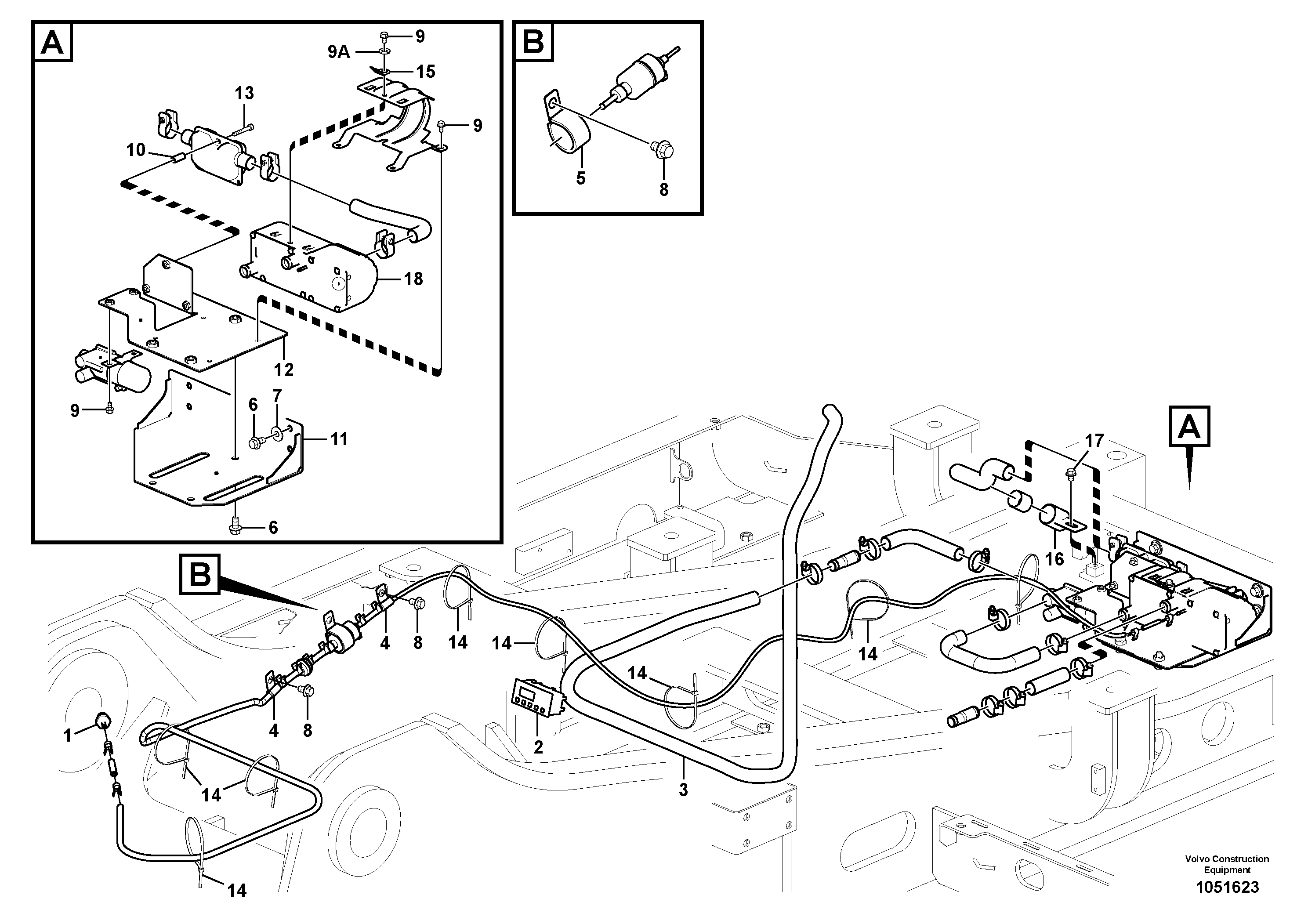 Схема запчастей Volvo EW210C - 86653 Auxiliary Heater EW210C