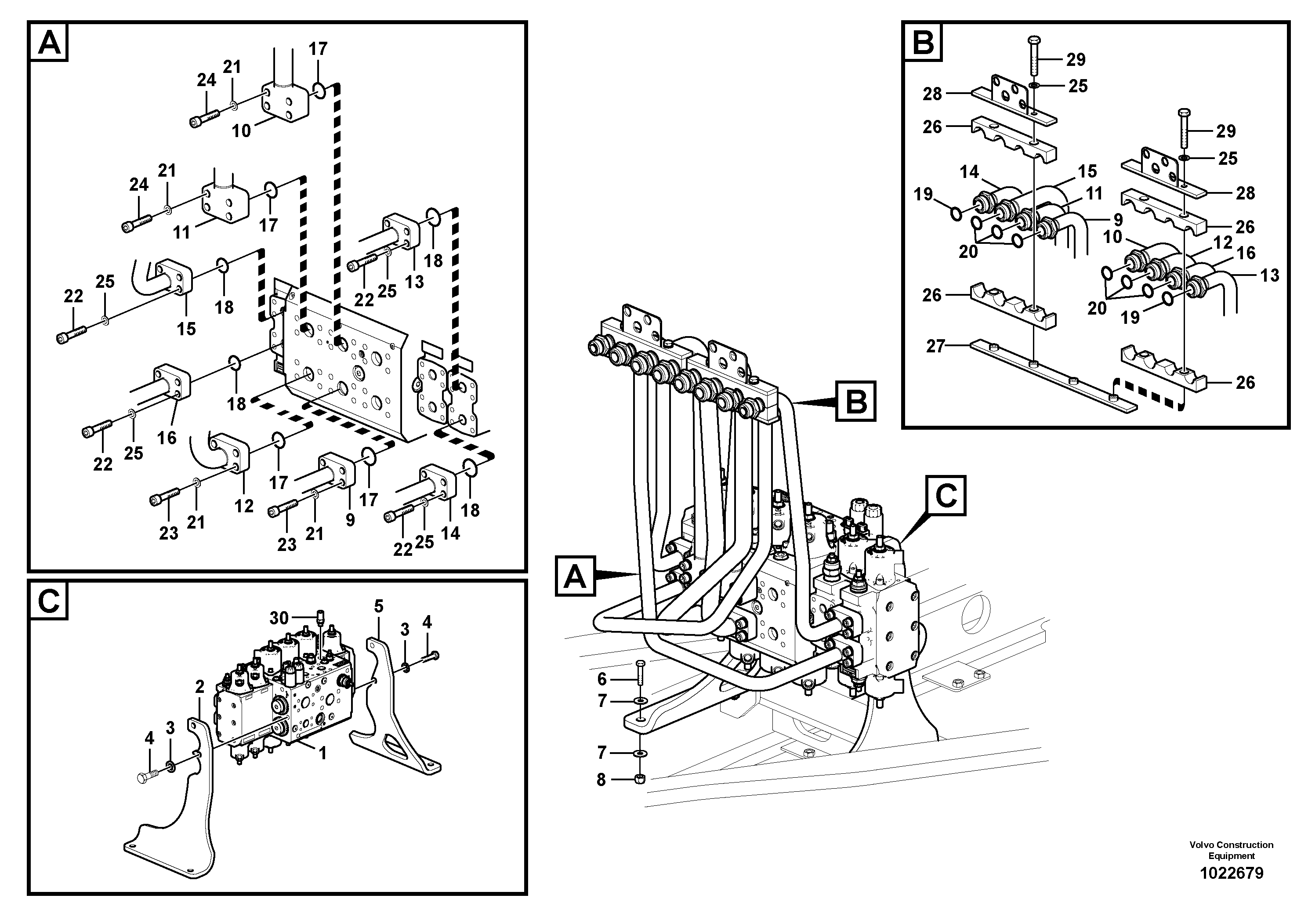 Схема запчастей Volvo EW210C - 101328 Hydraulic valve EW210C
