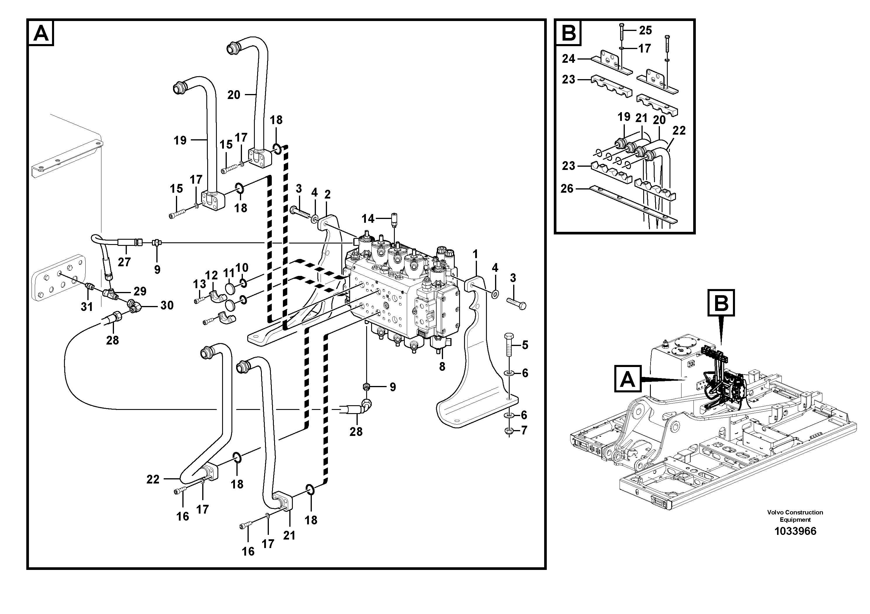 Схема запчастей Volvo EW210C - 102924 Hydraulic valve EW210C