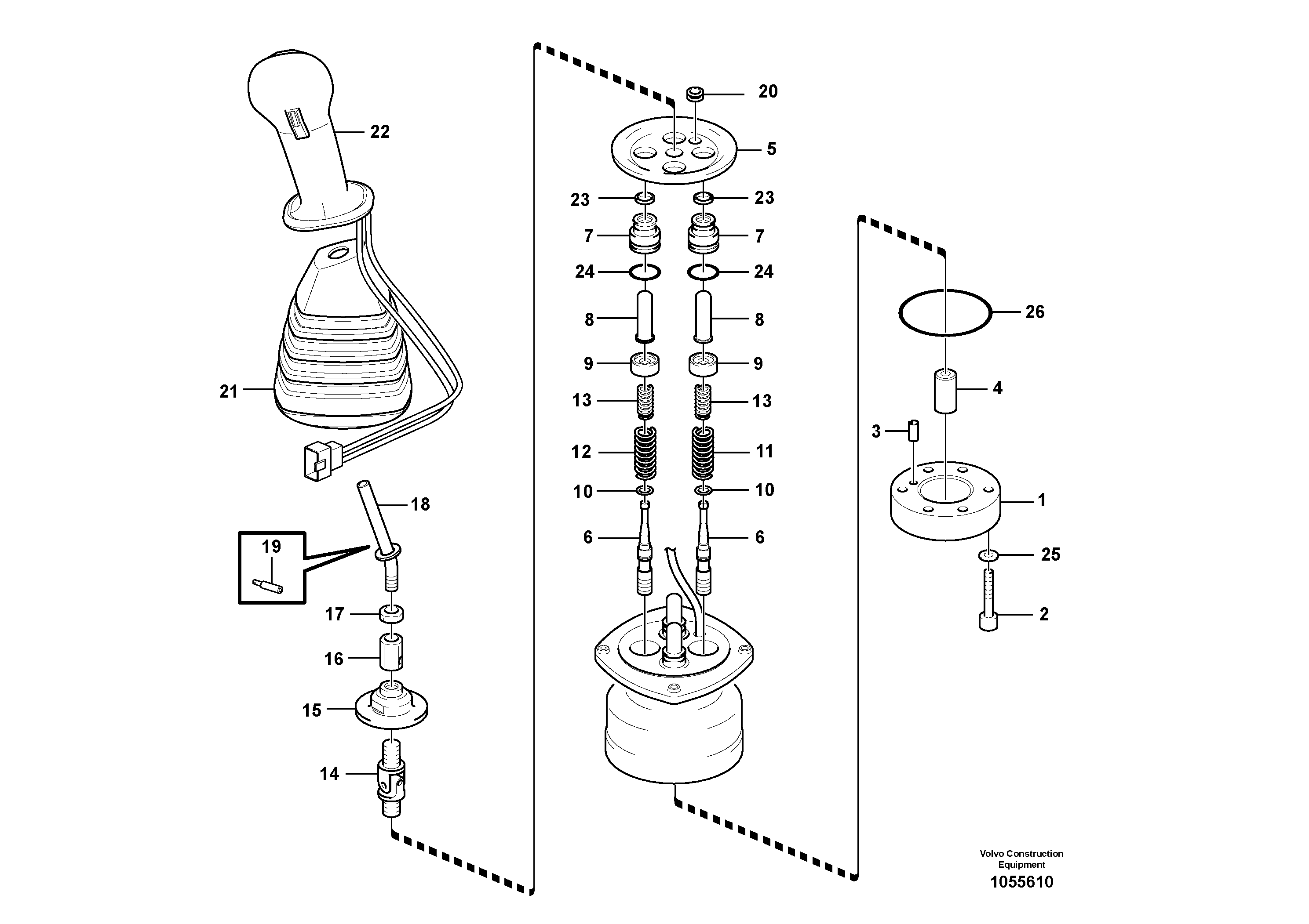 Схема запчастей Volvo EW210C - 82201 Servo system, remote control valve EW210C
