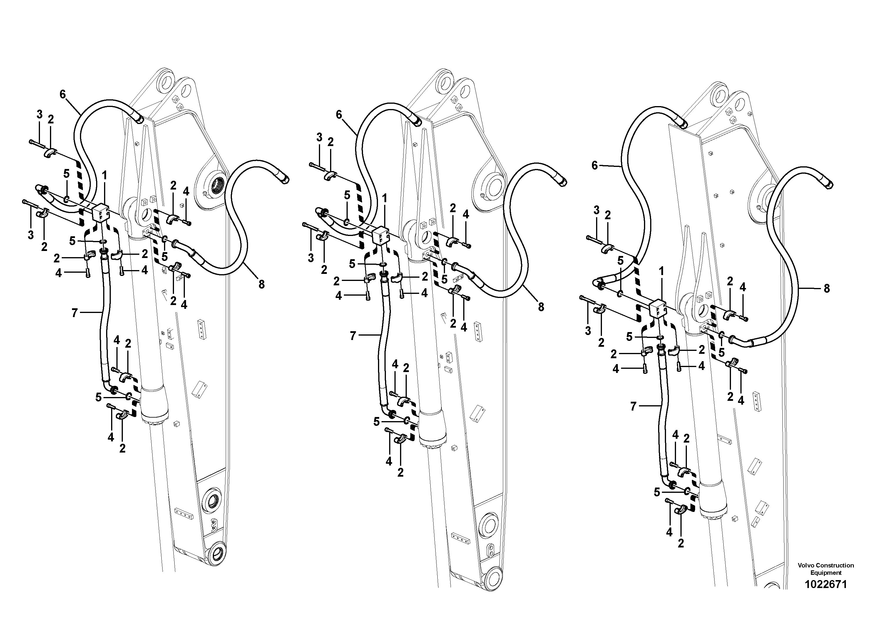 Схема запчастей Volvo EW210C - 82392 Working hydraulic, bucket cylinder on dipper arm EW210C