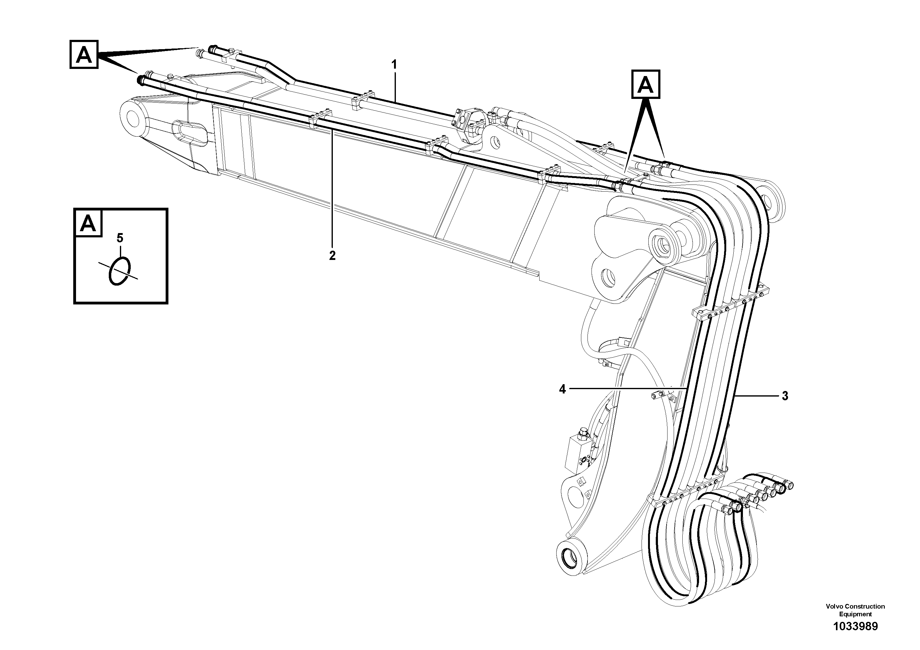 Схема запчастей Volvo EW210C - 86678 X1 Lines adjustable boom EW210C