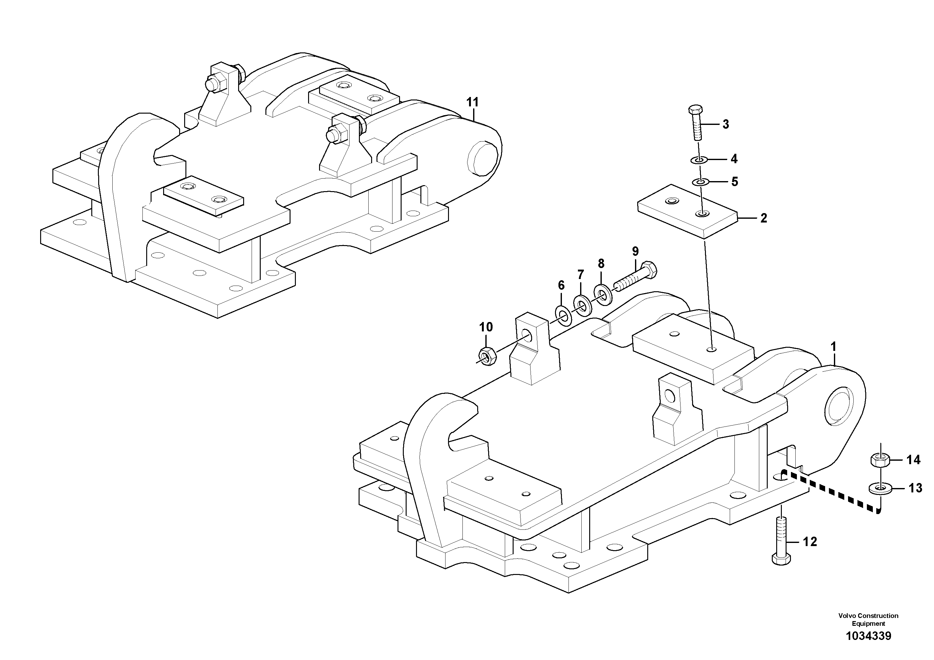 Схема запчастей Volvo EW210C - 83379 Attachment bracket EW210C