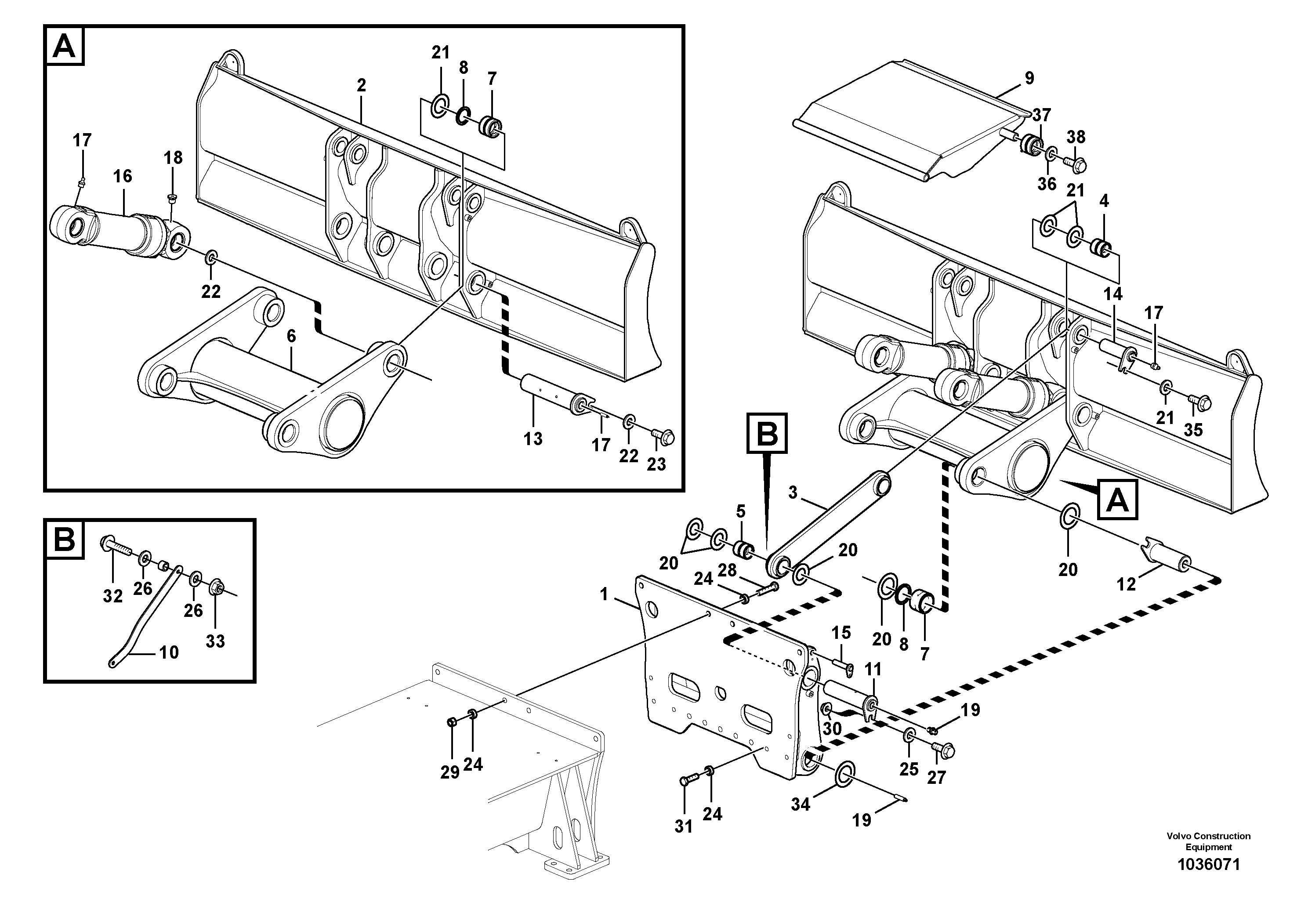 Схема запчастей Volvo EW210C - 81934 Лезвие отвала (аутригера) EW210C