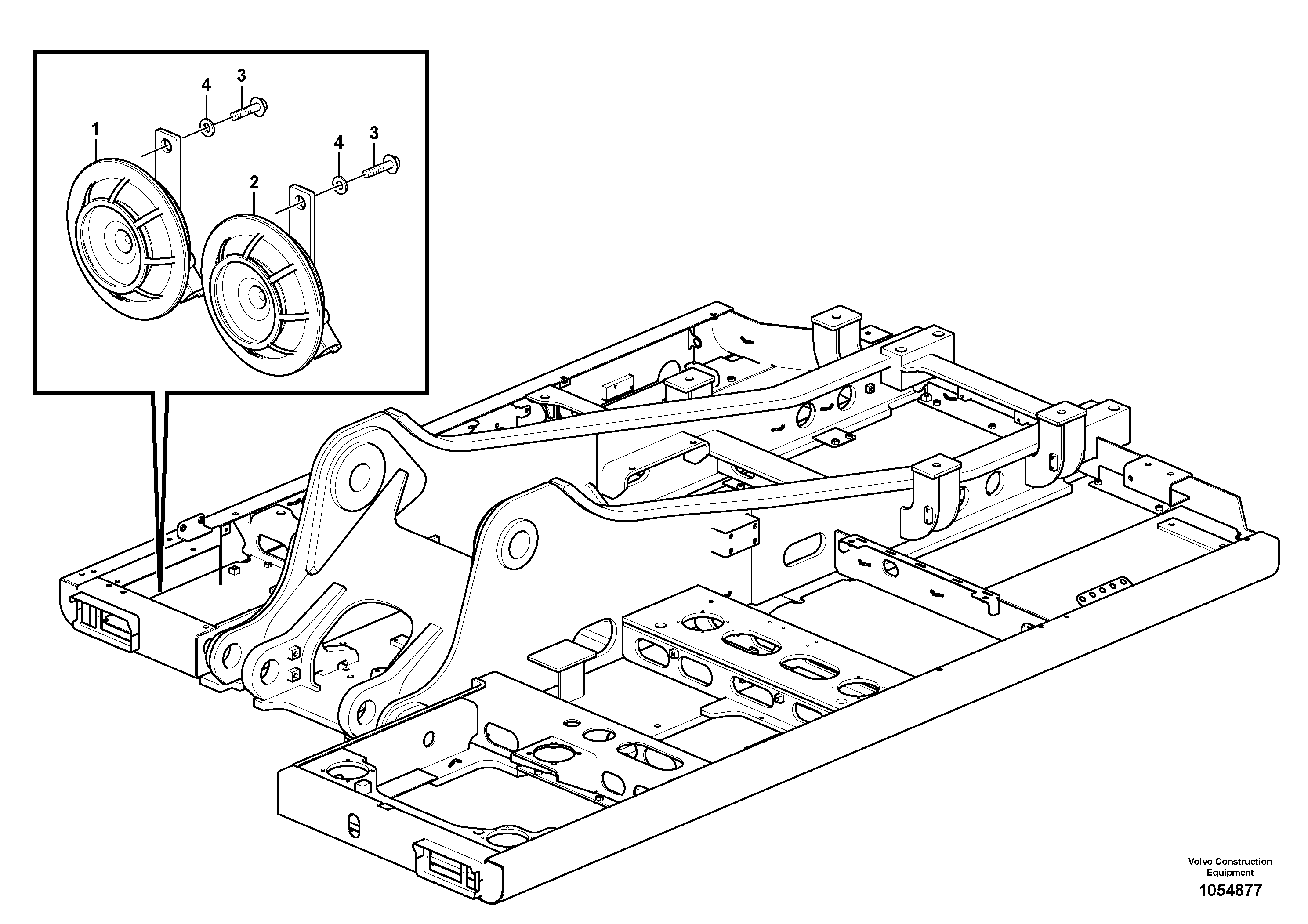 Схема запчастей Volvo EW210C - 89961 Horn EW210C