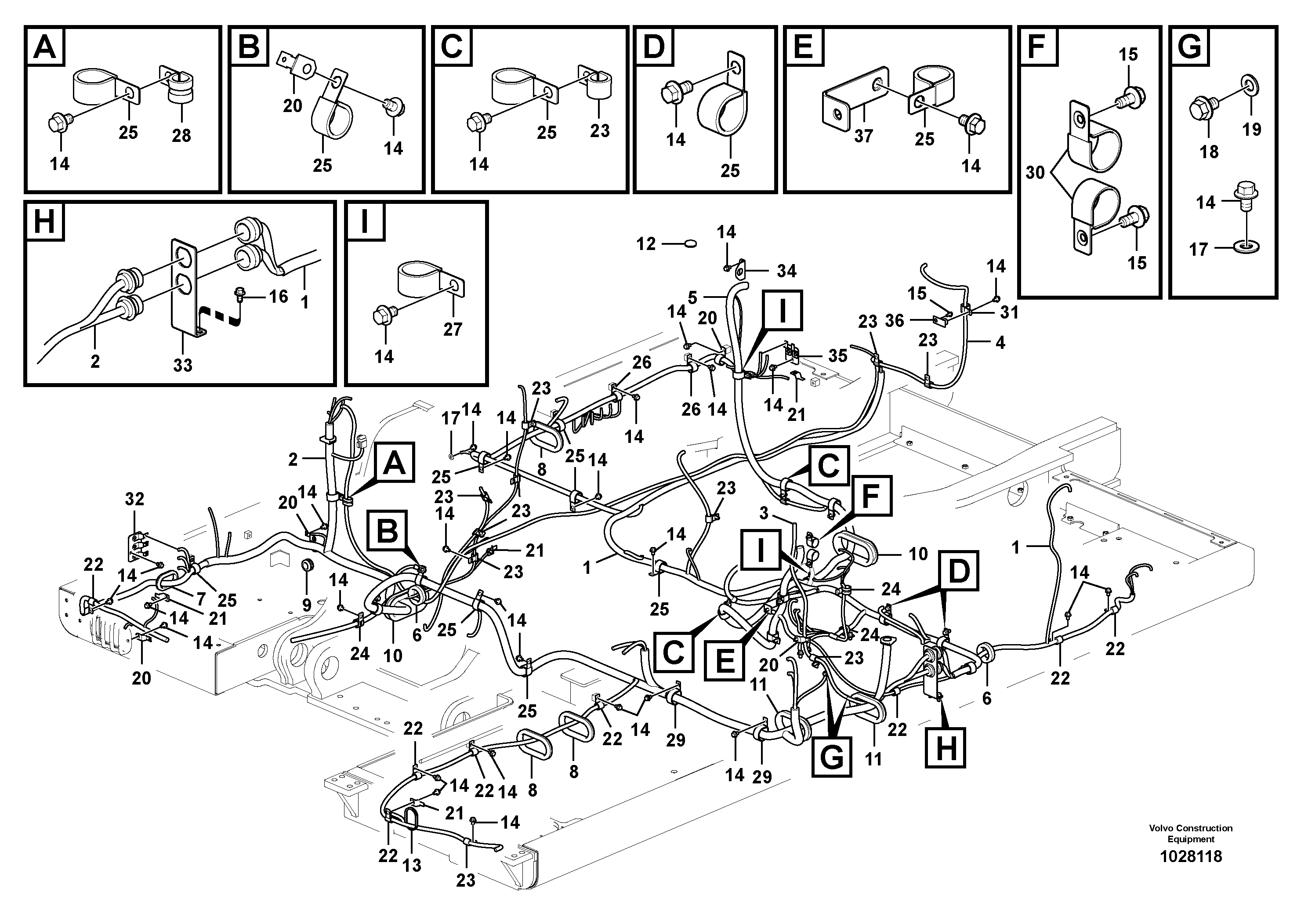 Схема запчастей Volvo EC240C - 73890 Cable and wire harness, main EC240C
