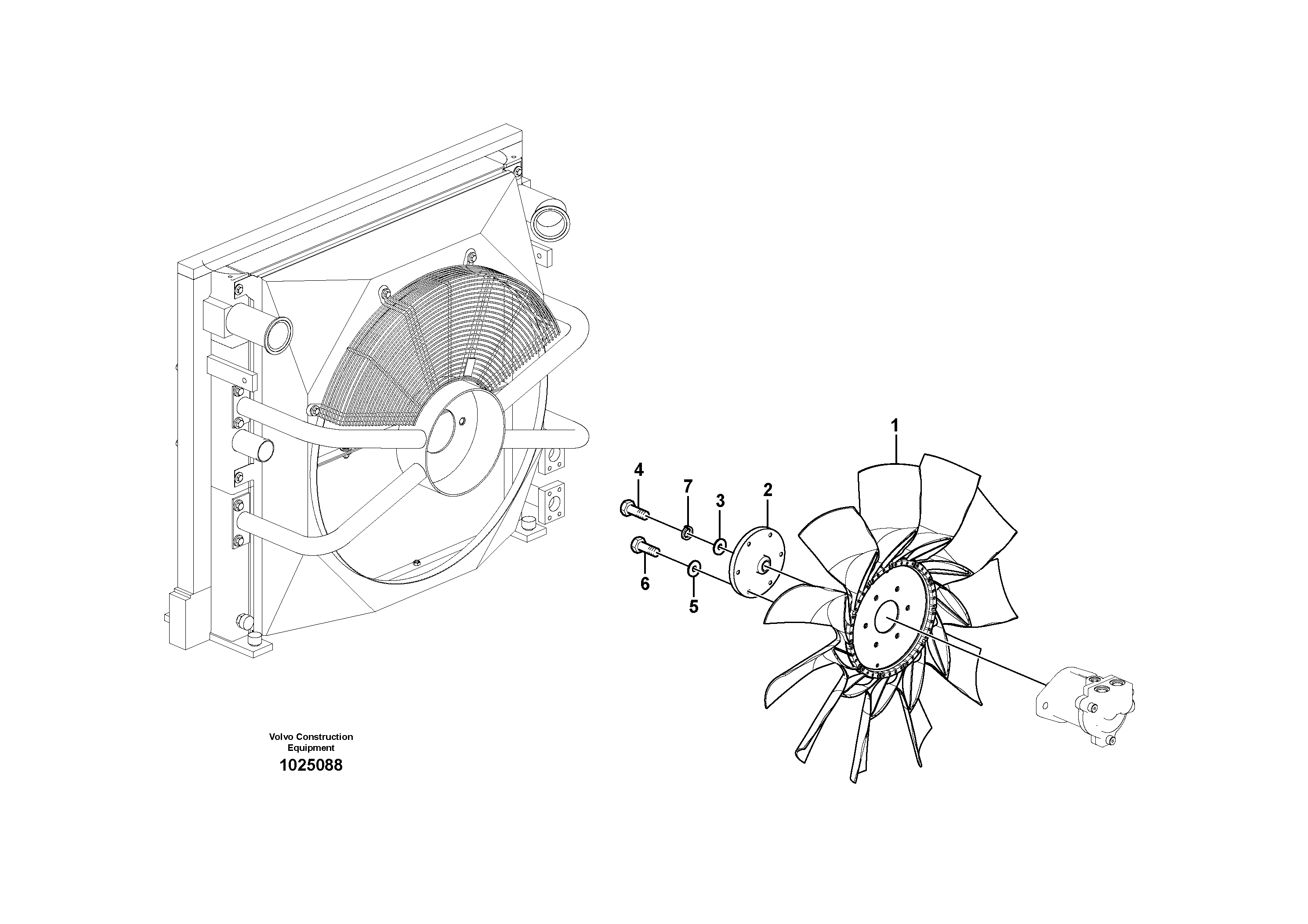 Схема запчастей Volvo EC290C - 26351 Cooling fan mounting EC290C