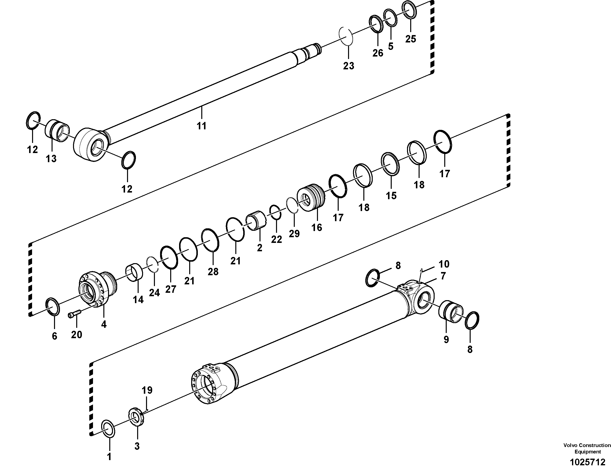 Схема запчастей Volvo EC290C - 104189 Гидроцилиндр стрелы EC290C