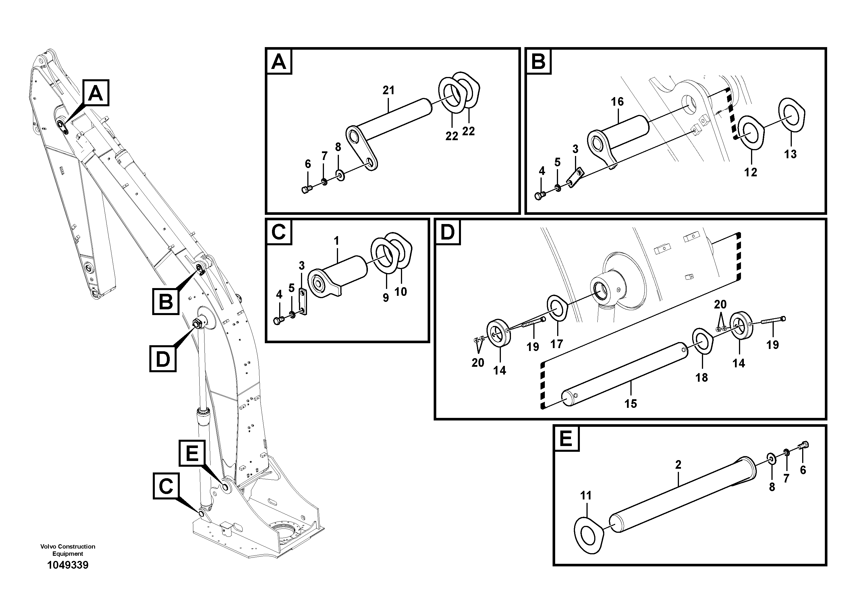 Схема запчастей Volvo EC290C - 57345 Links to boom EC290C