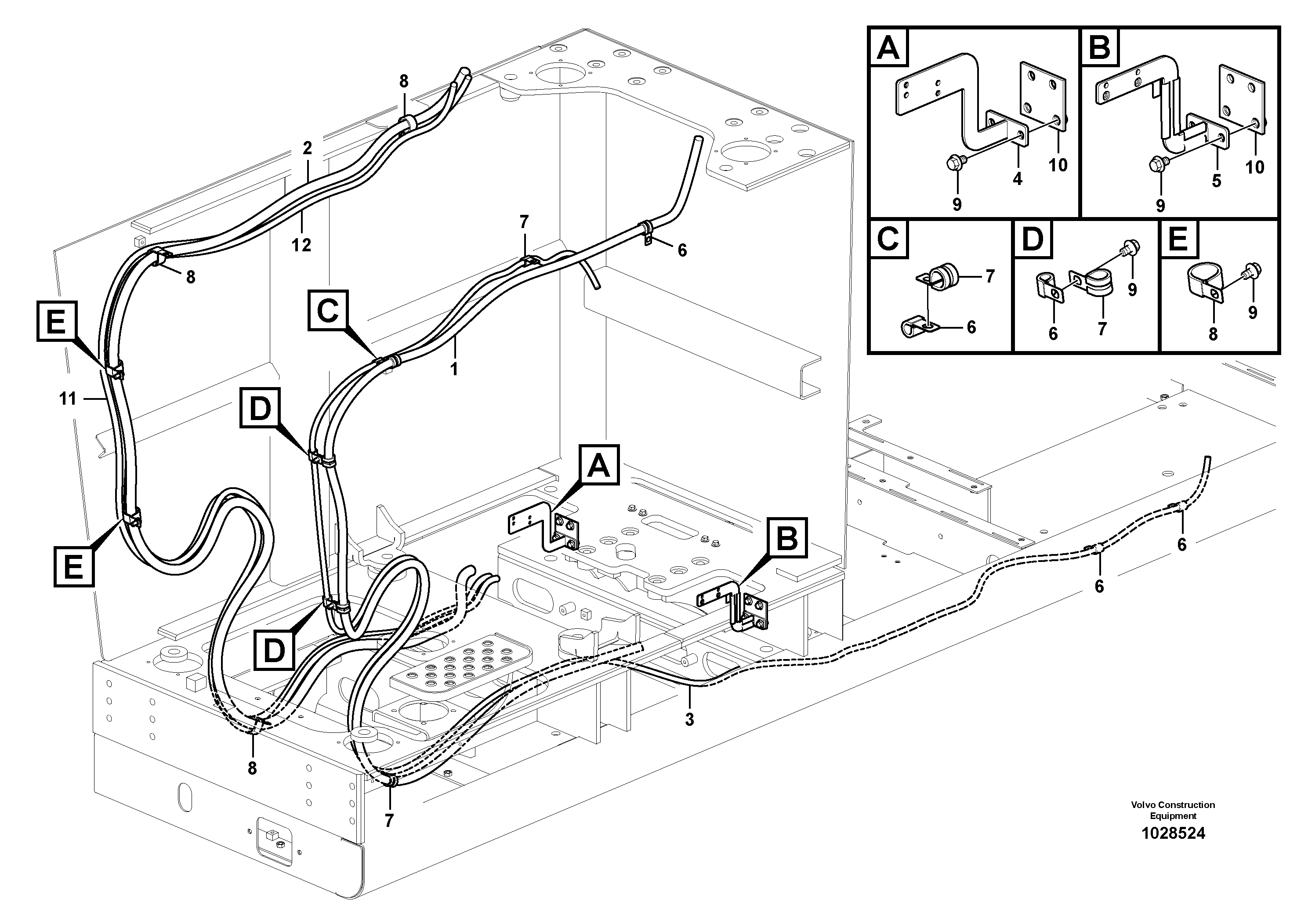 Схема запчастей Volvo EC290C - 61369 Cable harness, waste handler EC290C