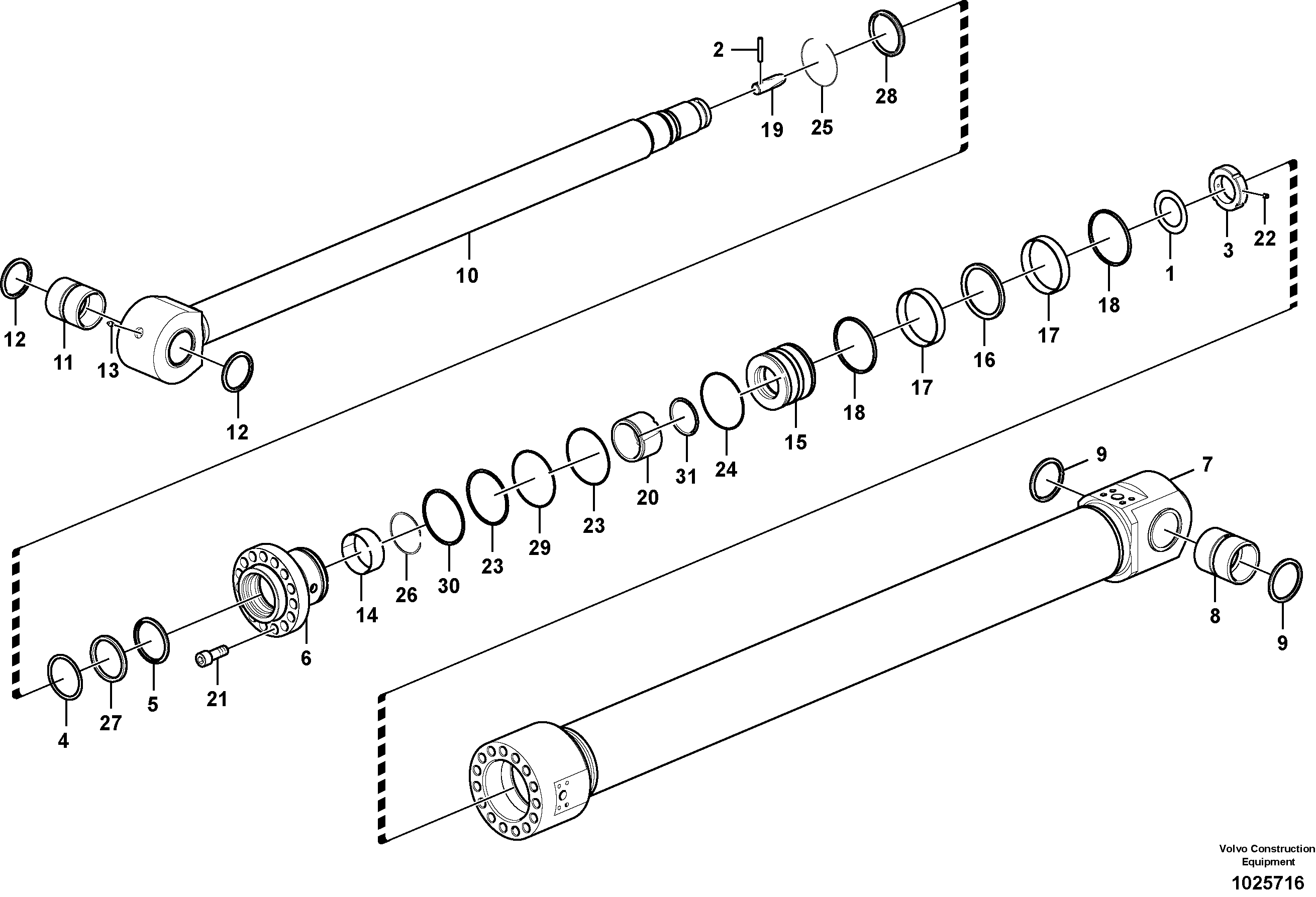 Схема запчастей Volvo EC290C - 87807 Dipper arm cylinder EC290C