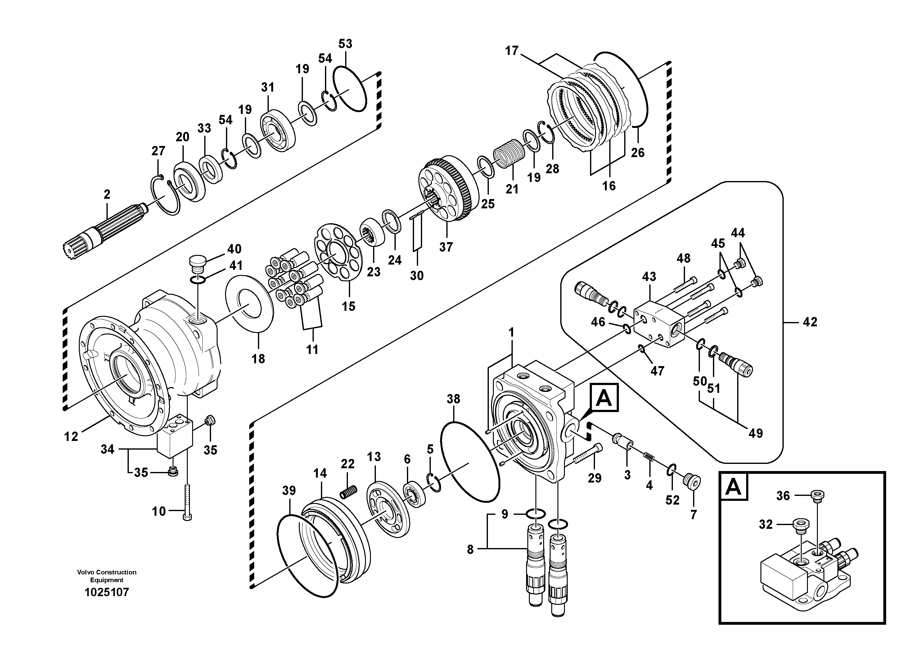 Схема запчастей Volvo EC290C - 94272 Поворотный редуктор (Гидромотор поворота платформы) EC290C