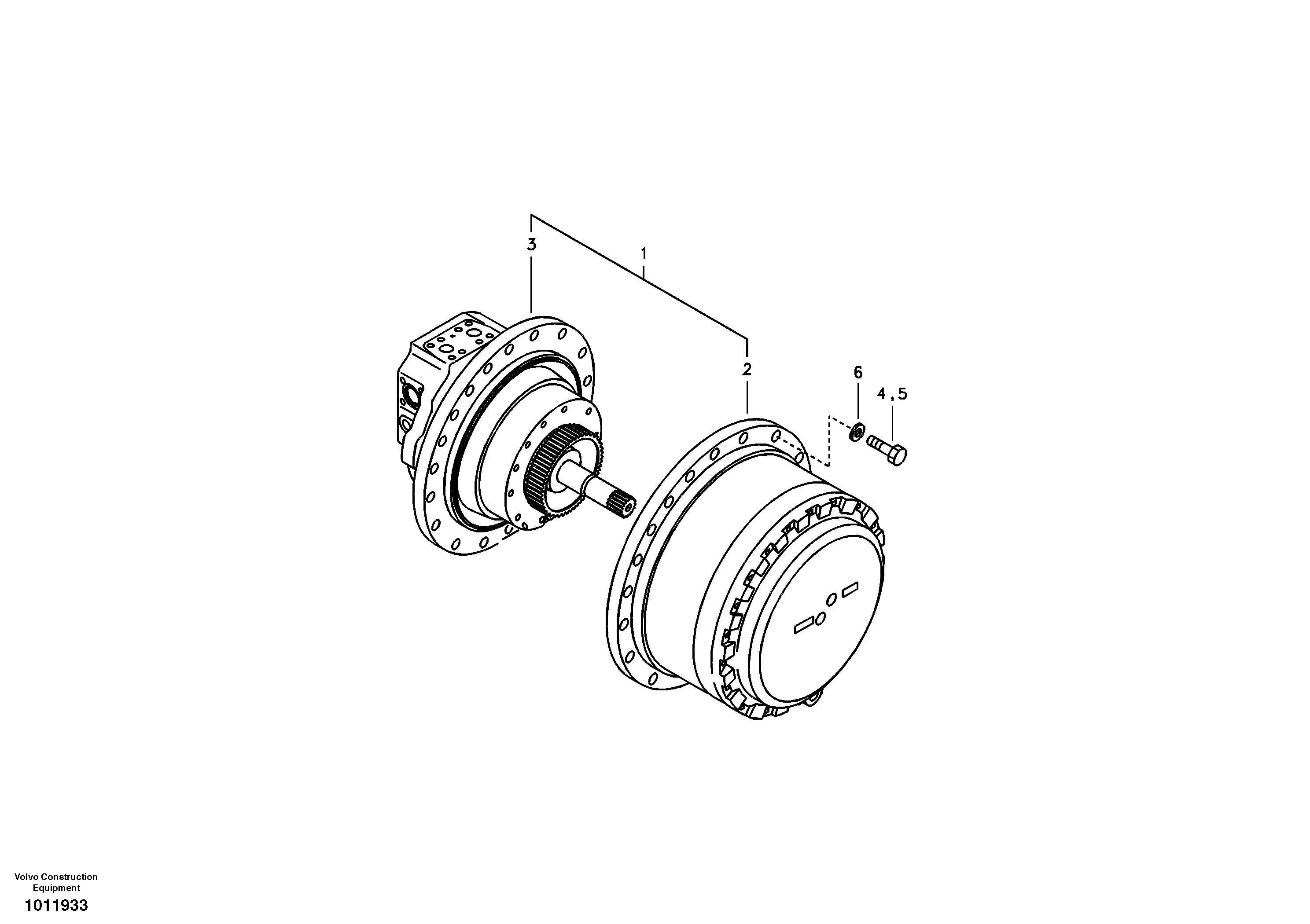 Схема запчастей Volvo EC360C - 90460 Travel motor with mounting parts EC360C