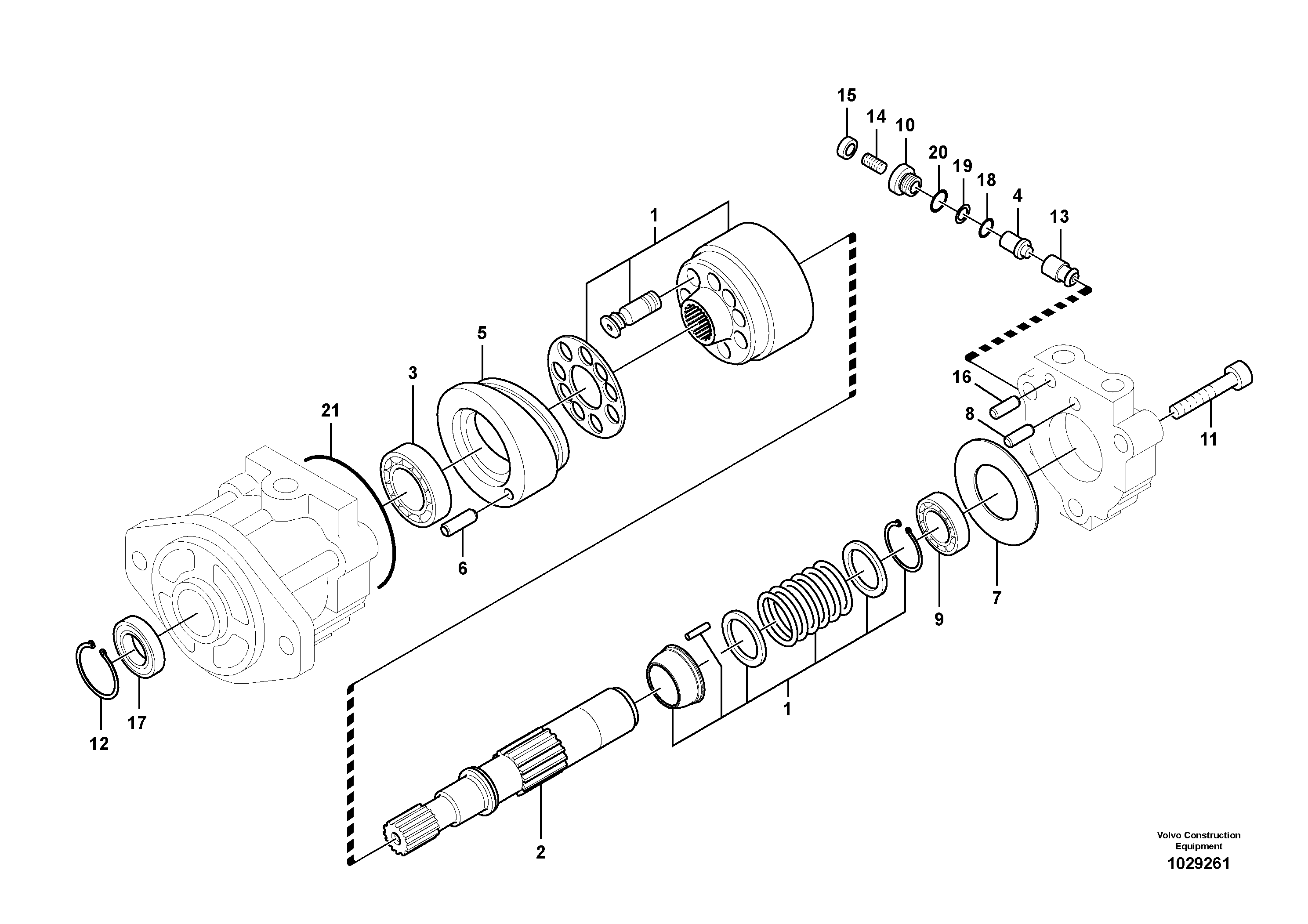 Схема запчастей Volvo EC360C - 43047 Гидравлика, мотор вентилятора масляного охлаждения EC360C