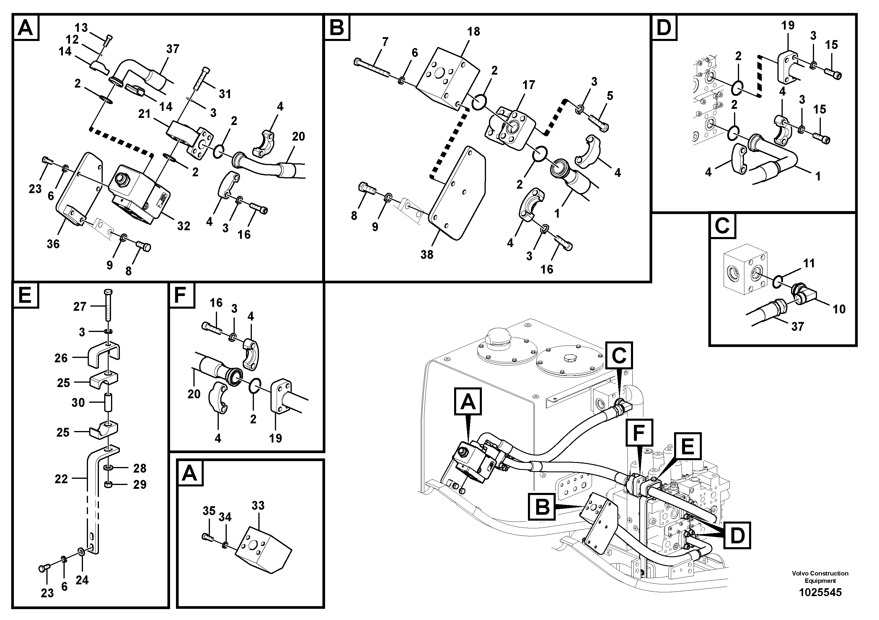 Схема запчастей Volvo EC360C - 42831 Working hydraulic, hammer and shear for upper EC360C