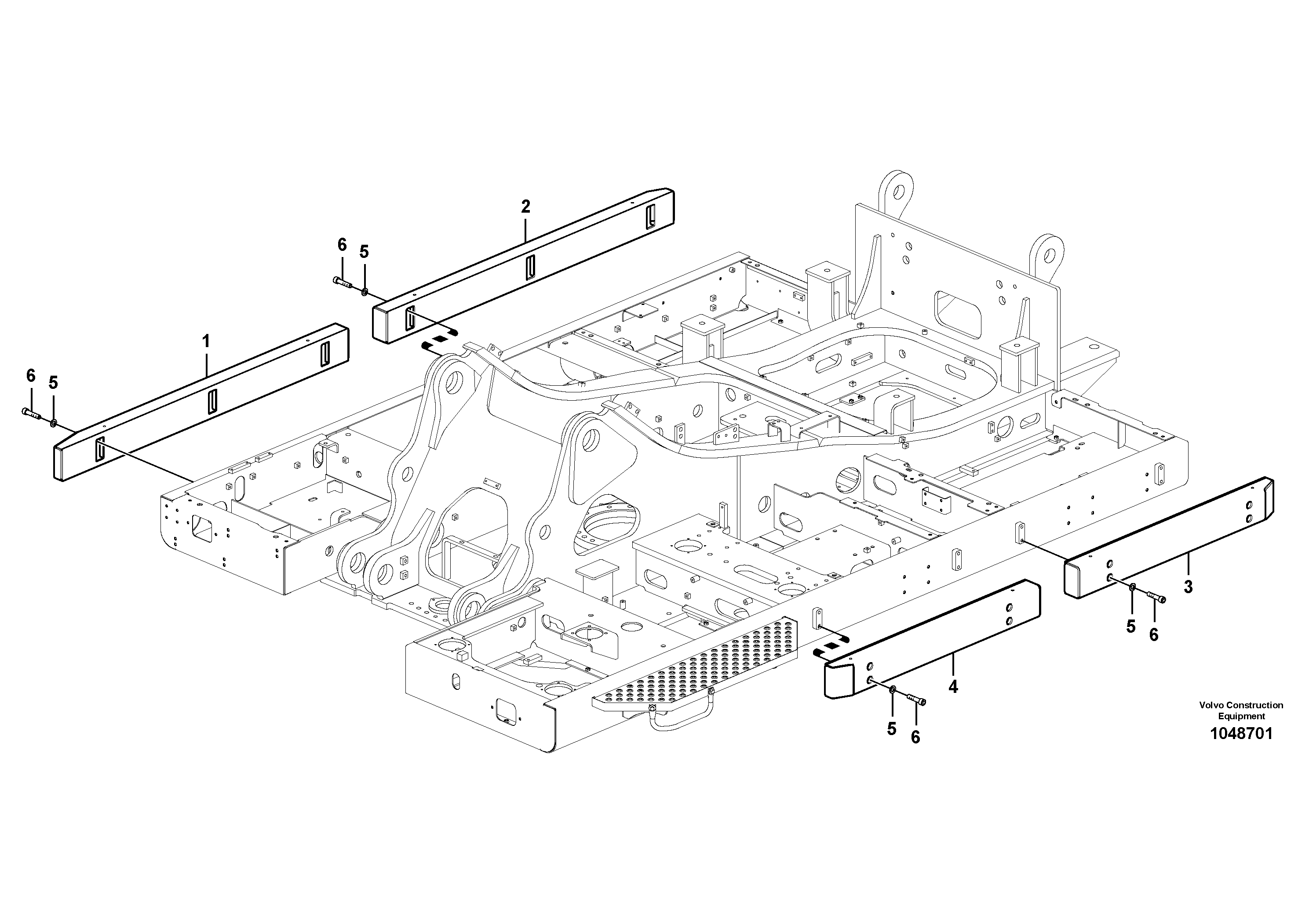 Схема запчастей Volvo EC360C - 57237 Side impact protection EC360CHR HIGH REACH DEMOLITION
