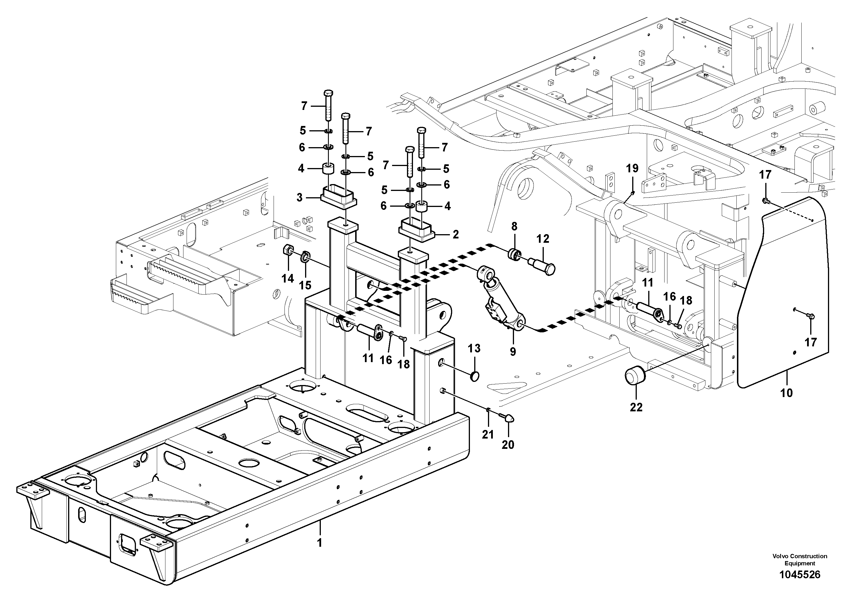 Схема запчастей Volvo EC360C - 65685 Cab tilt device on superstructure EC360CHR HIGH REACH DEMOLITION