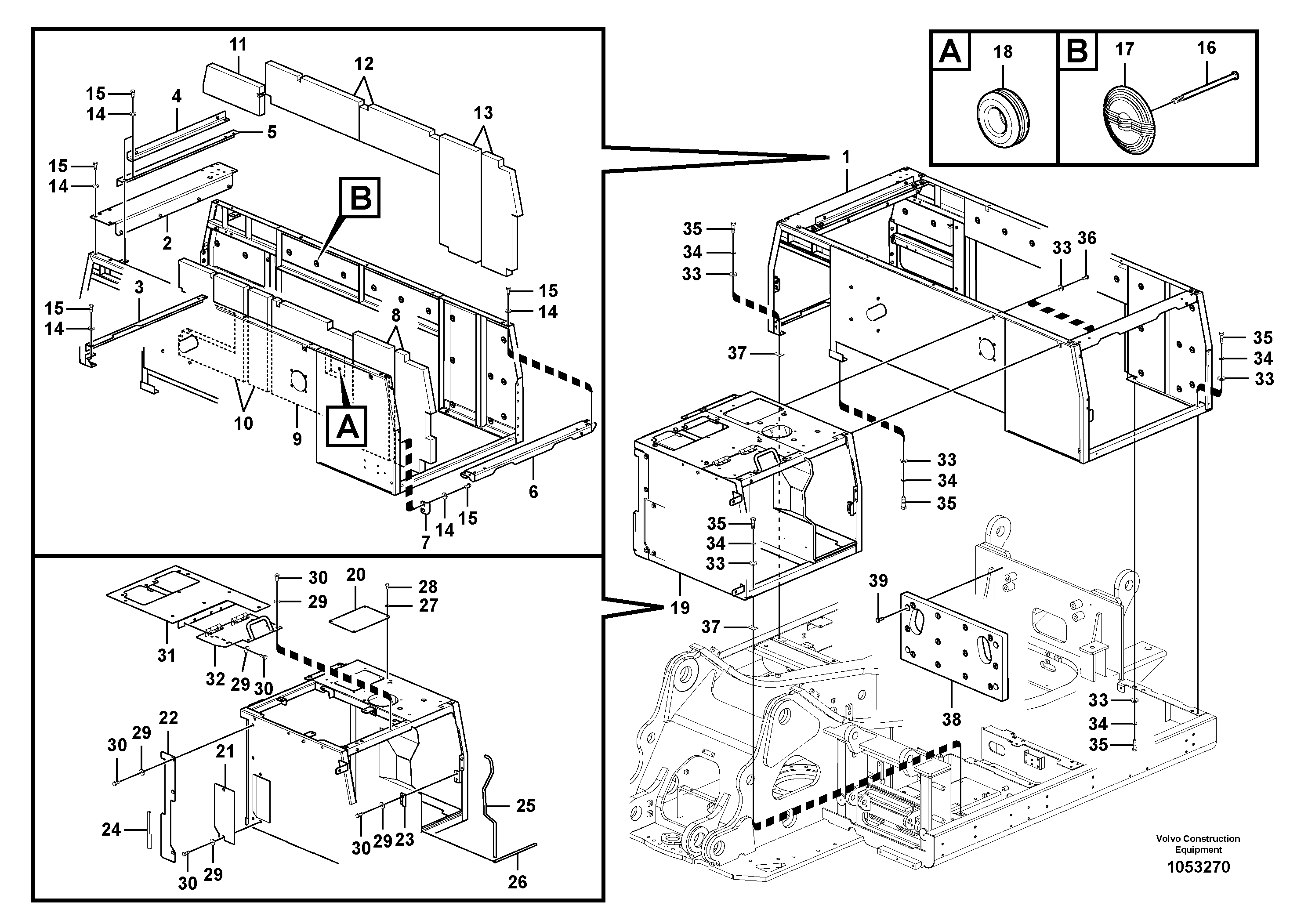 Схема запчастей Volvo EC360C - 88682 Cowl frame EC360CHR HIGH REACH DEMOLITION