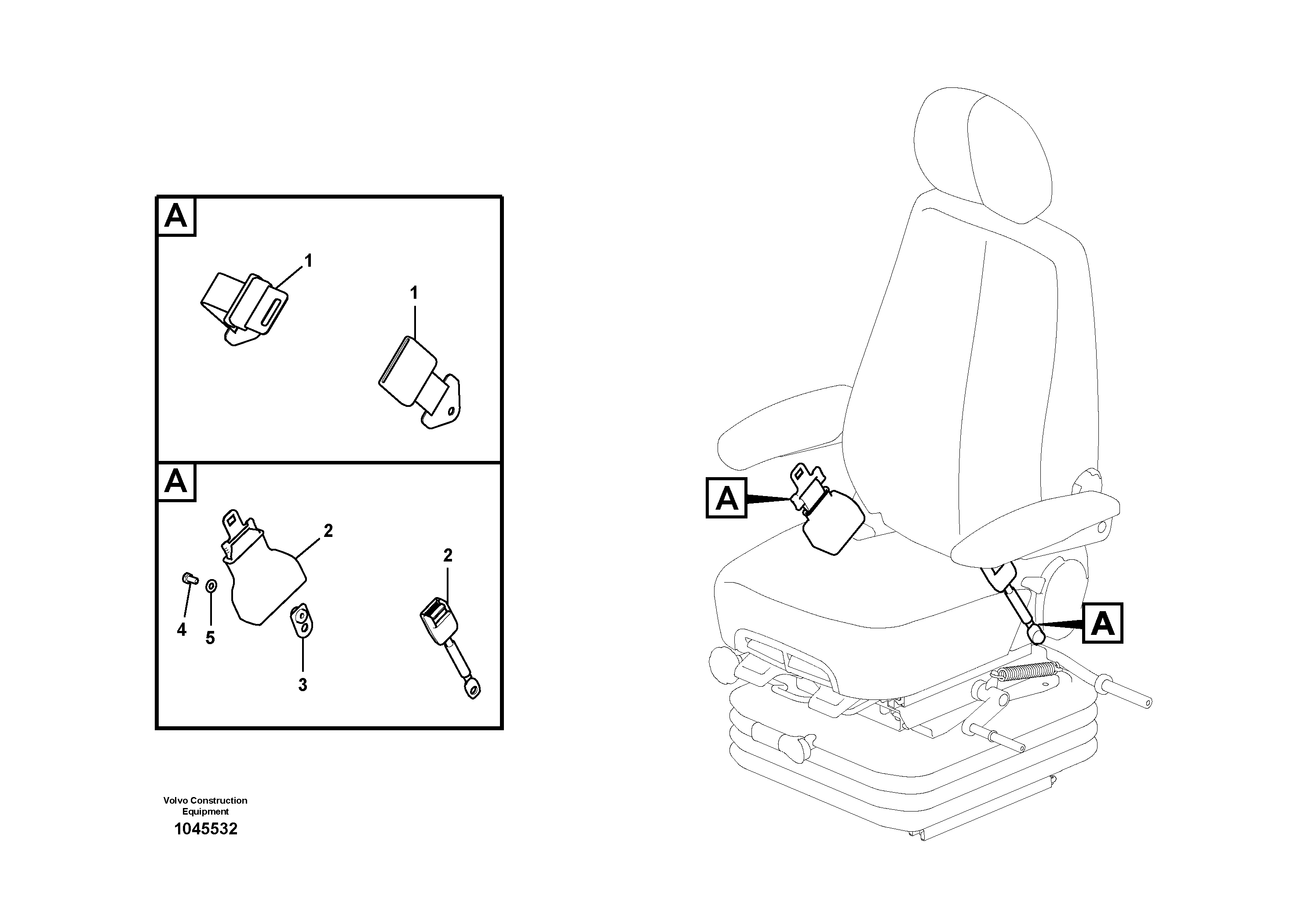 Схема запчастей Volvo EC360C - 91772 Operator seat with fitting parts EC360CHR HIGH REACH DEMOLITION