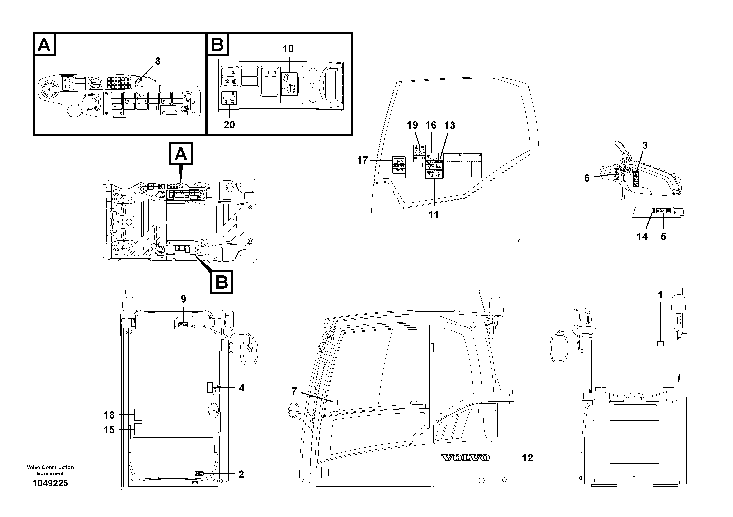Схема запчастей Volvo EC360C - 75252 Decals, cab EC360CHR HIGH REACH DEMOLITION