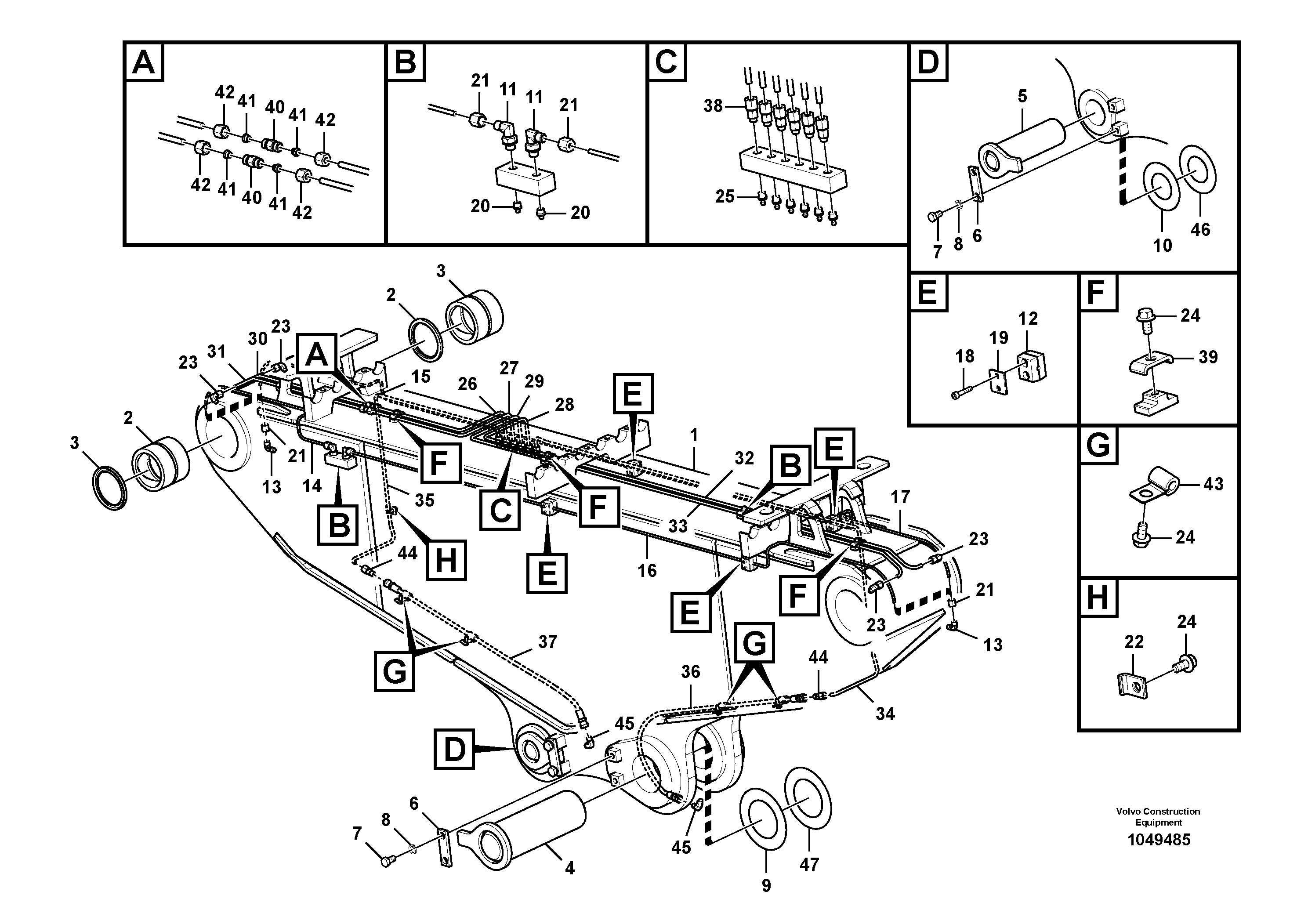 Схема запчастей Volvo EC360C - 80590 Arm, intermediate for demolition EC360CHR HIGH REACH DEMOLITION