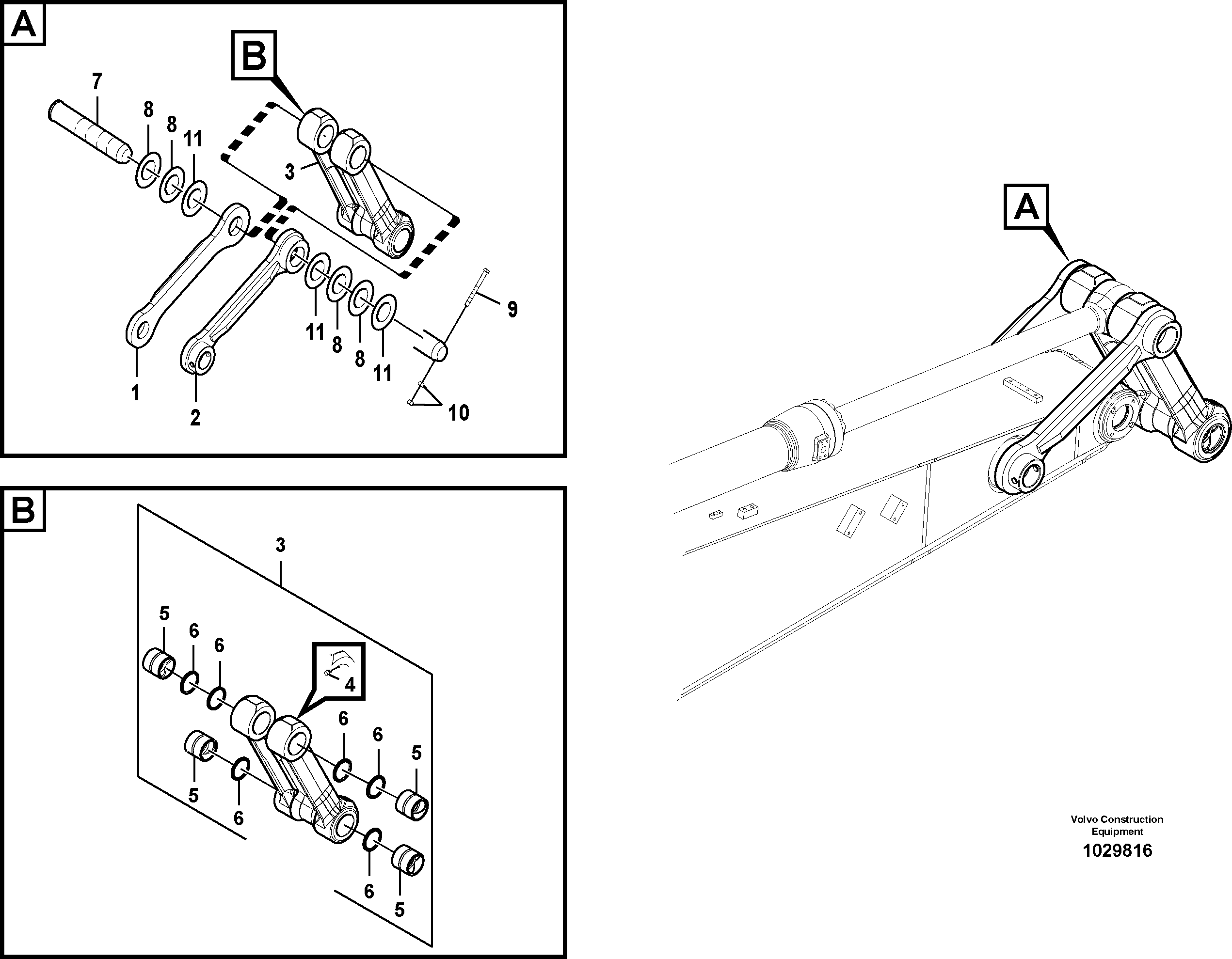 Схема запчастей Volvo EC360C - 90286 Links to connecting rod EC360CHR HIGH REACH DEMOLITION