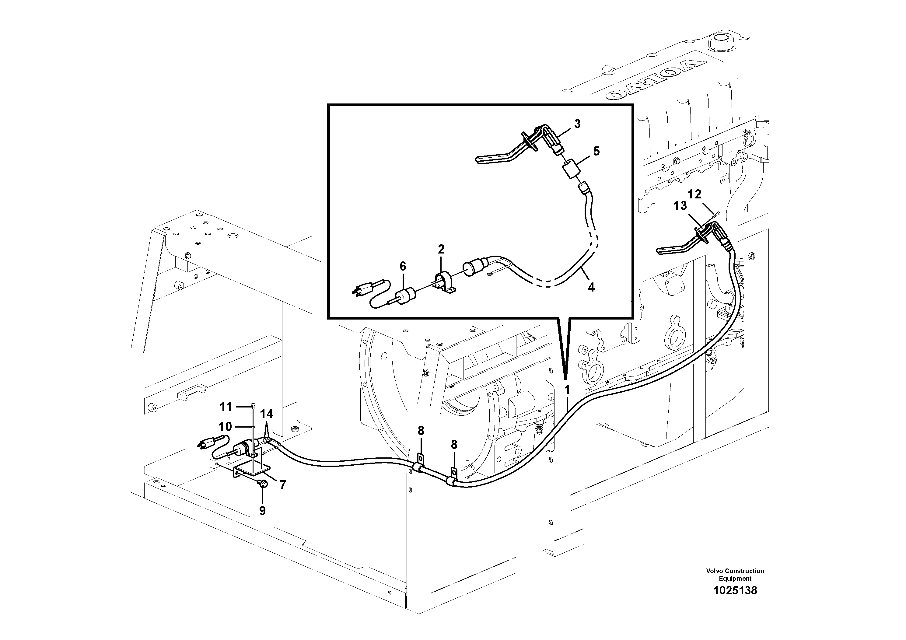 Схема запчастей Volvo EC360C - 60585 Engine block heater EC360CHR HIGH REACH DEMOLITION