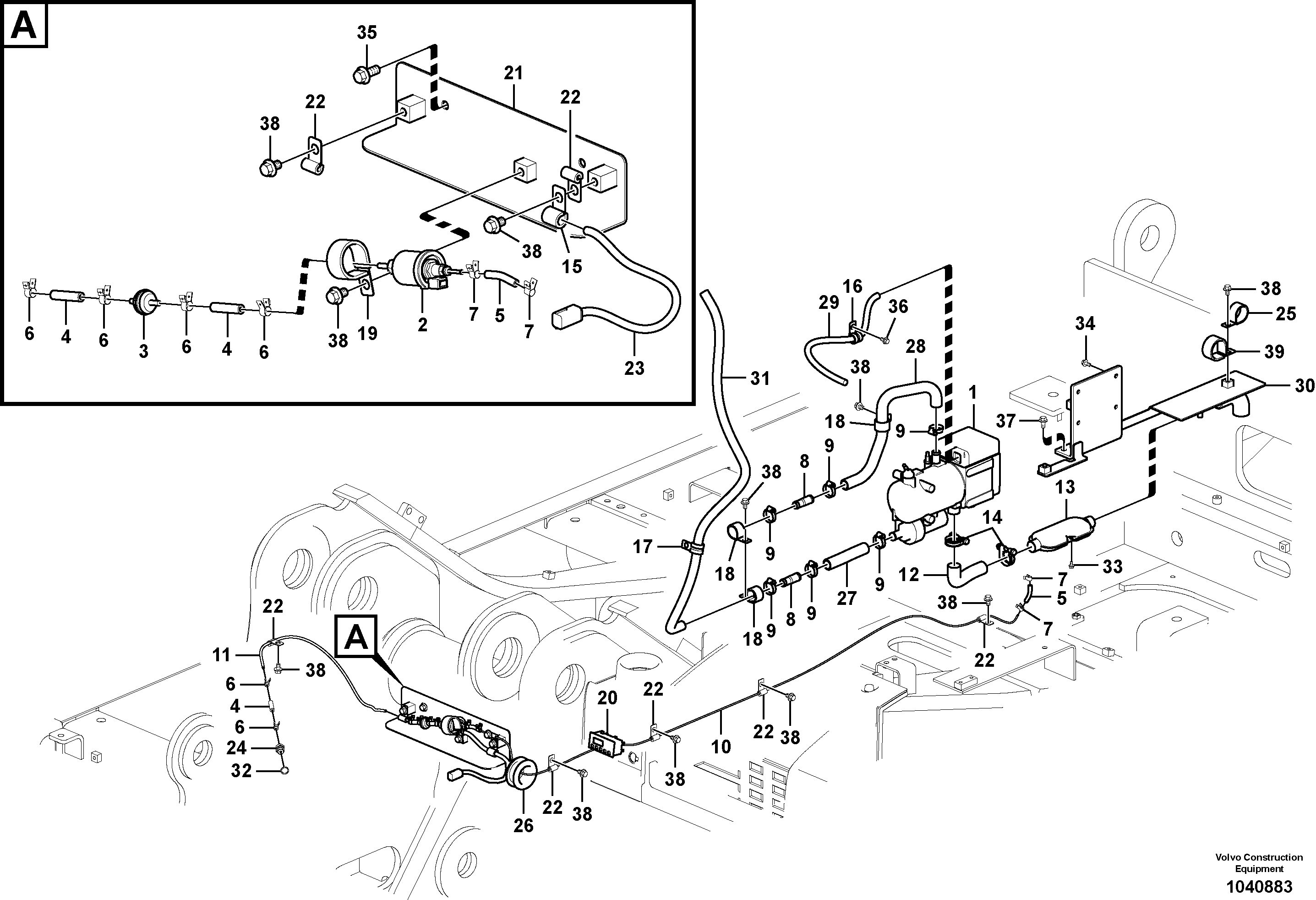 Схема запчастей Volvo EC360C - 64221 Auxiliary Heater EC360C S/N 115001-