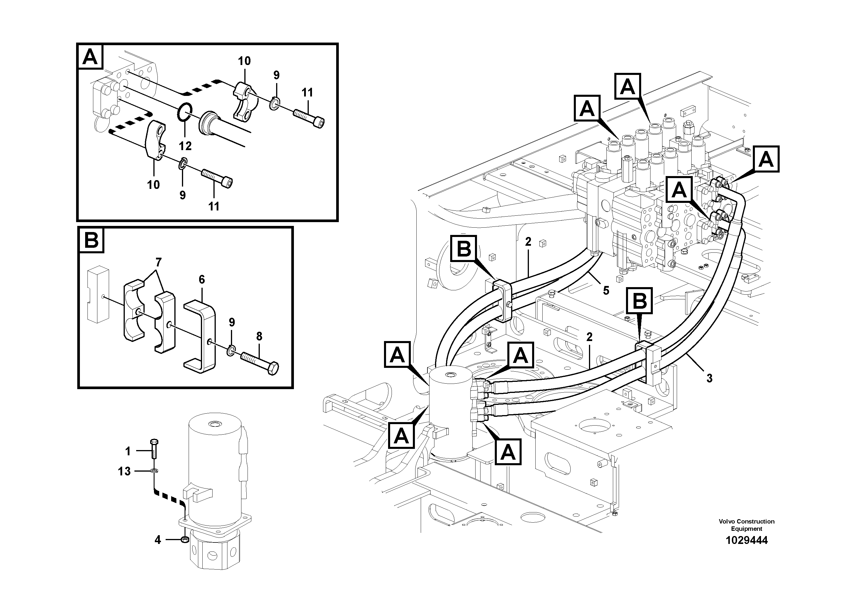 Схема запчастей Volvo EC360C - 52955 Turning joint line, control valve to turning joint EC360C S/N 115001-