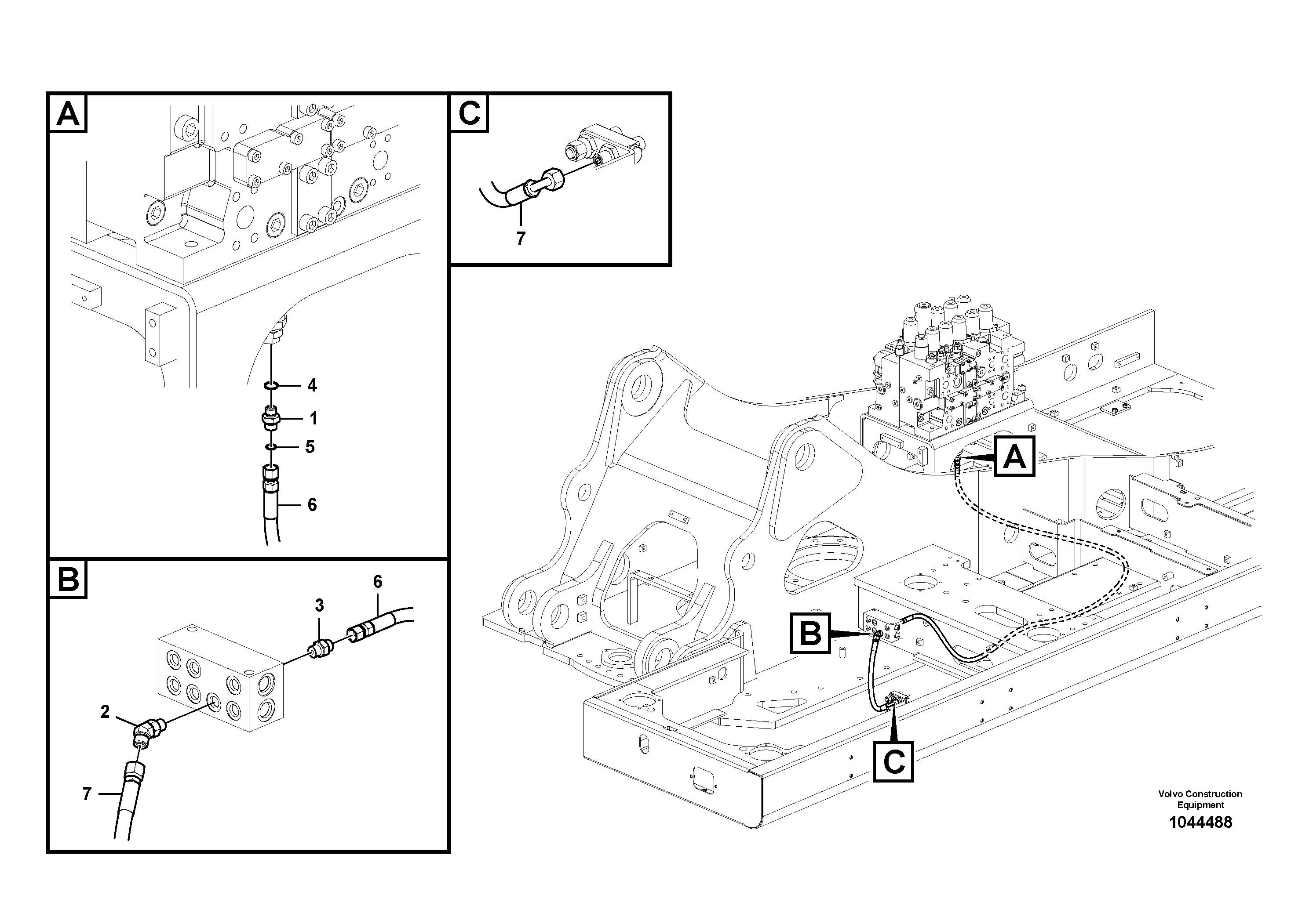 Схема запчастей Volvo EC360C - 56412 Servo system, hammer and shear EC360C S/N 115001-